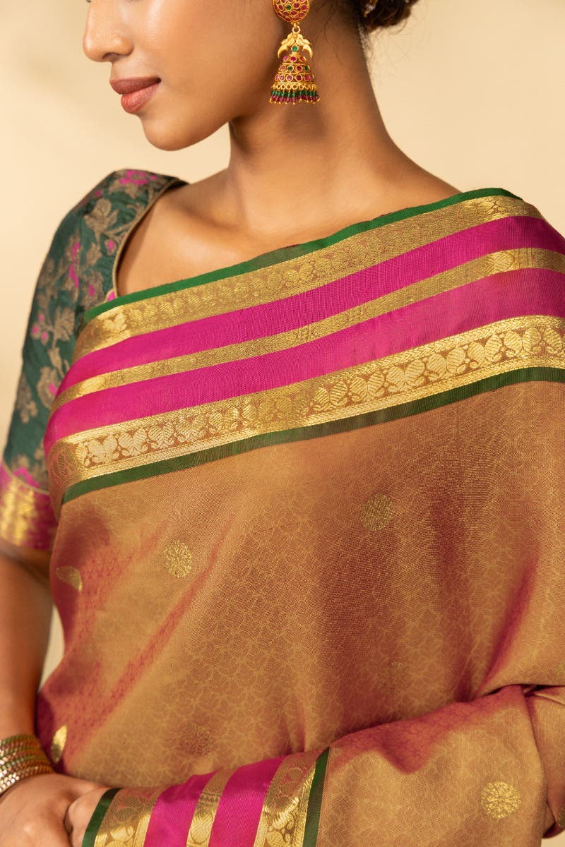 Meera-Rust Kanchipuram Silk Saree