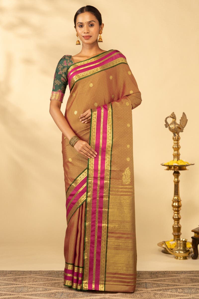 Meera-Rust Kanchipuram Silk Saree