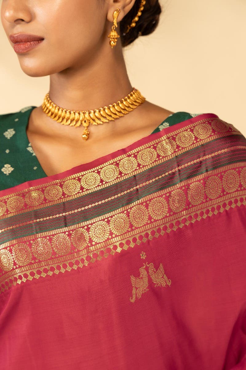 Madhuvam-Red Kanchipuram Silk Saree