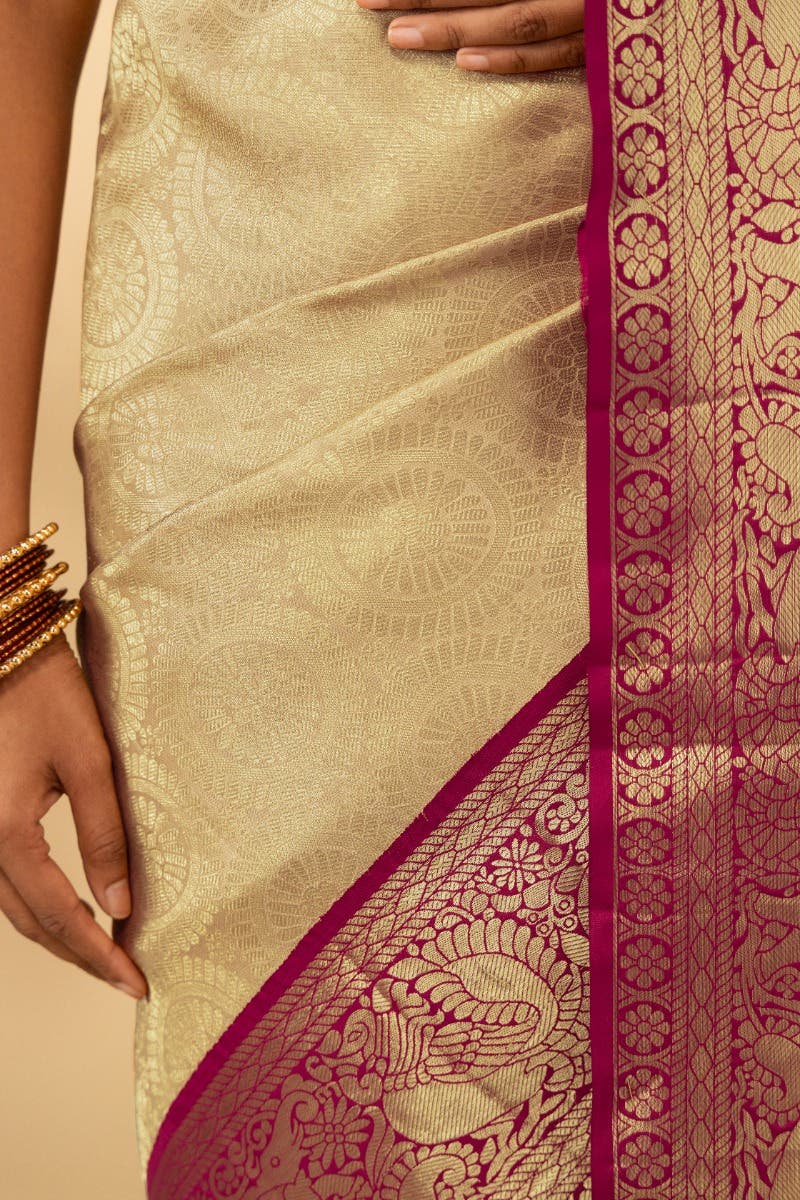 Kanika-Cream Kanchipuram Silk Saree