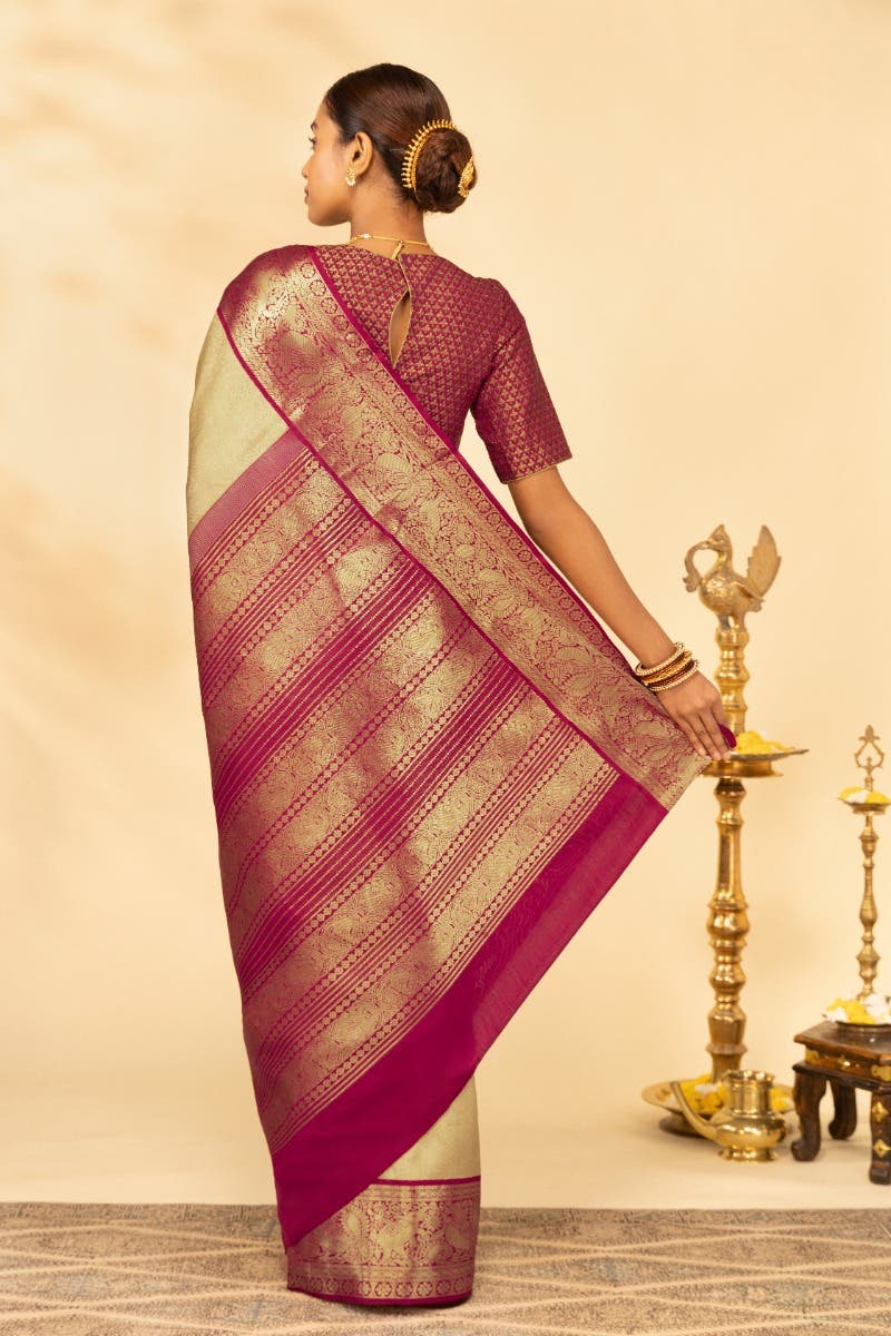 Kanika-Cream Kanchipuram Silk Saree