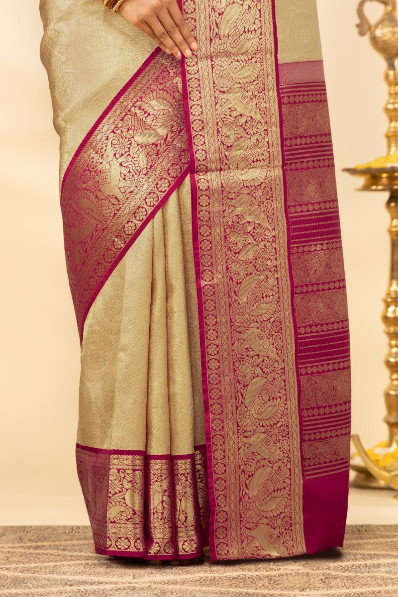 Kanika-Cream Kanchipuram Silk Saree