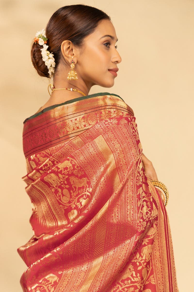 Vanalakshmi-Red Kanchipuram Silk Saree