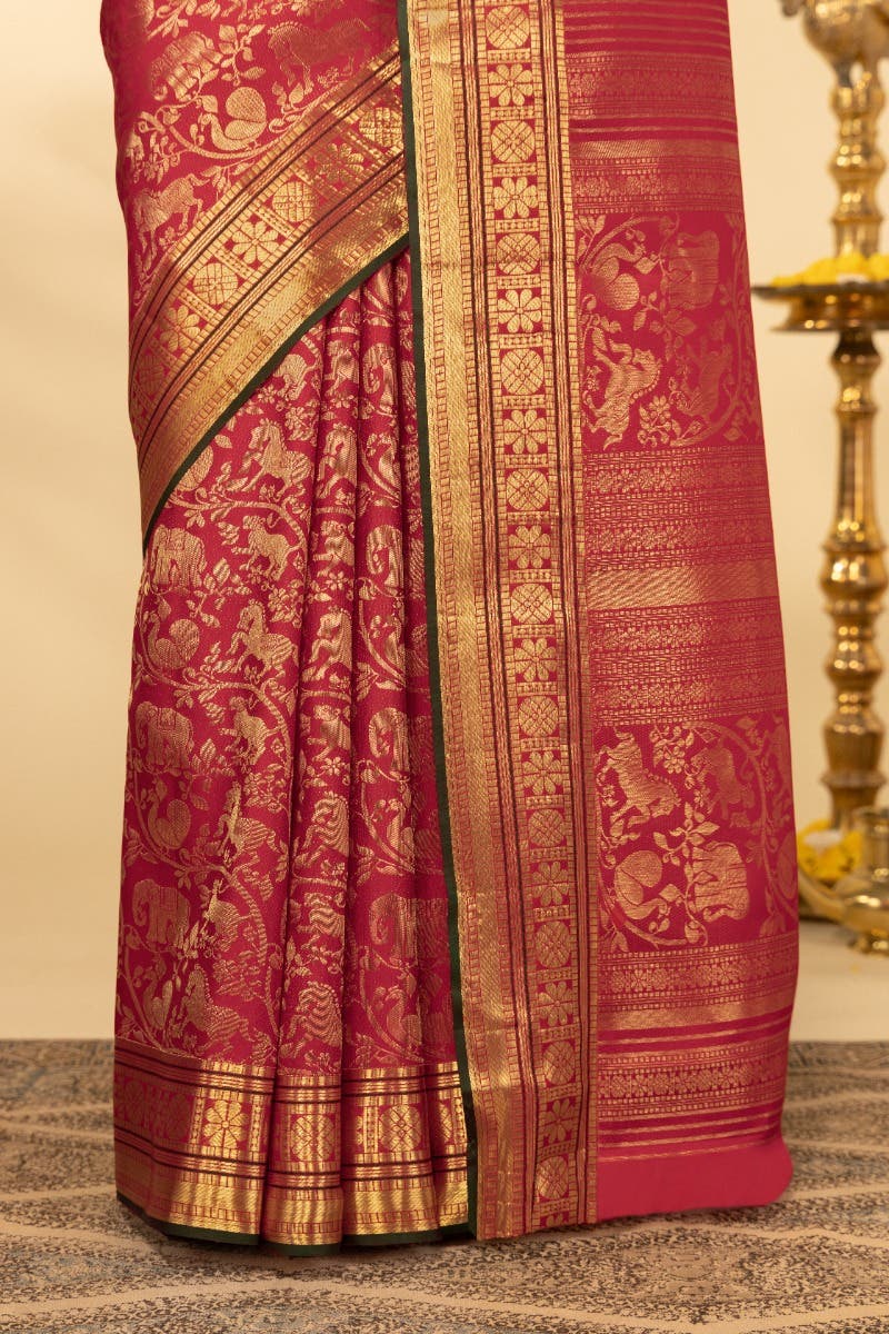 Vanalakshmi-Red Kanchipuram Silk Saree