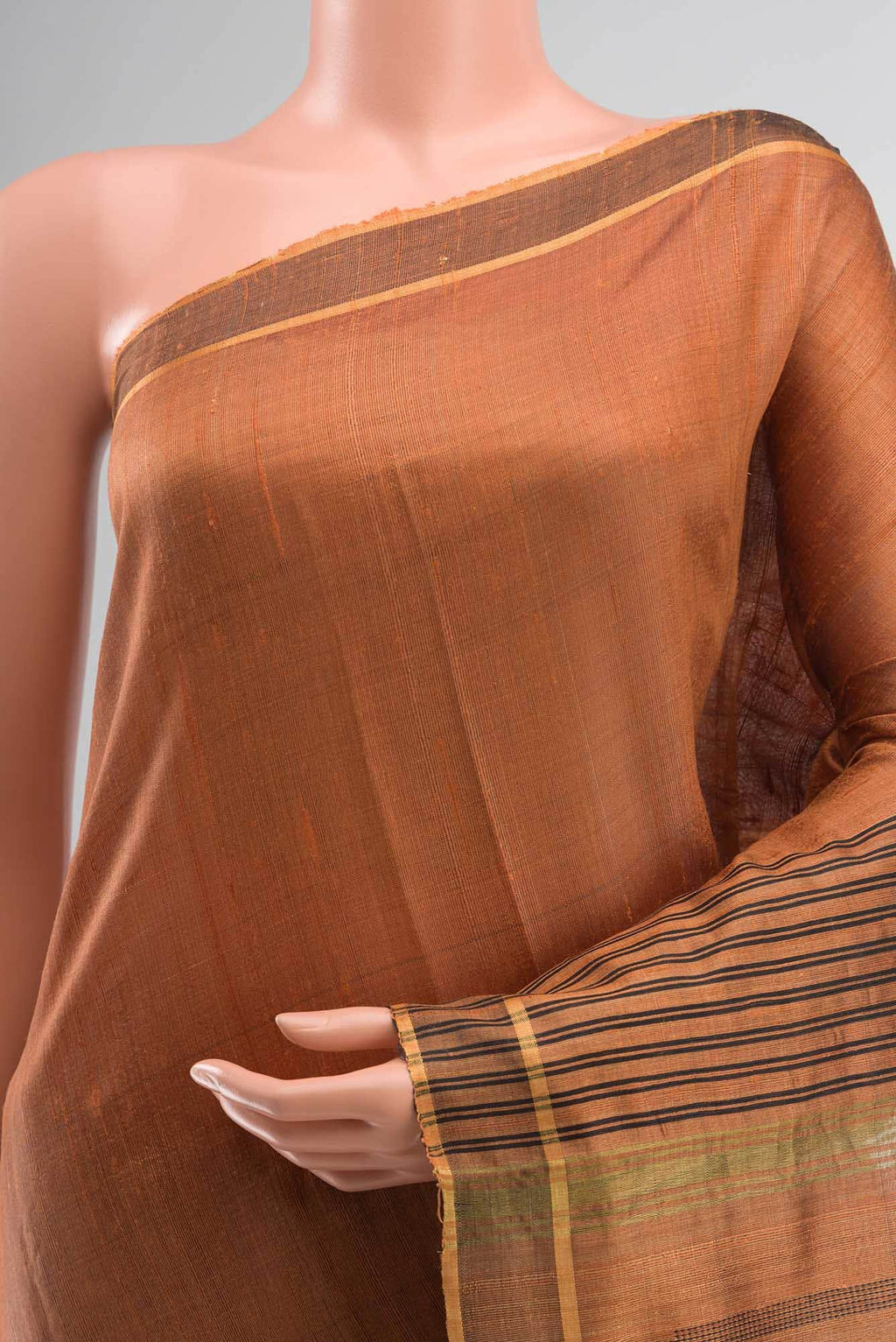 Espresso Shadow-Rust Bhagalpuri Tussar Silk Saree