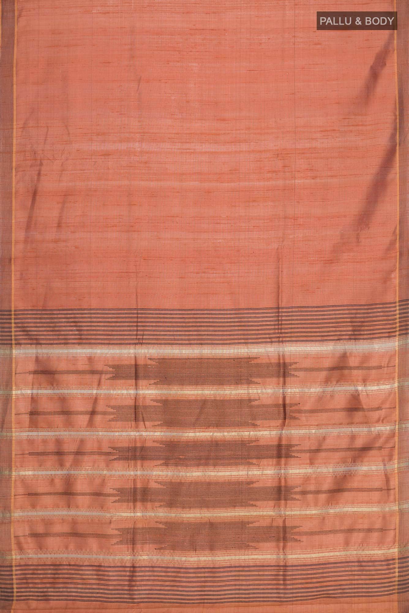 Espresso Shadow-Rust Bhagalpuri Tussar Silk Saree