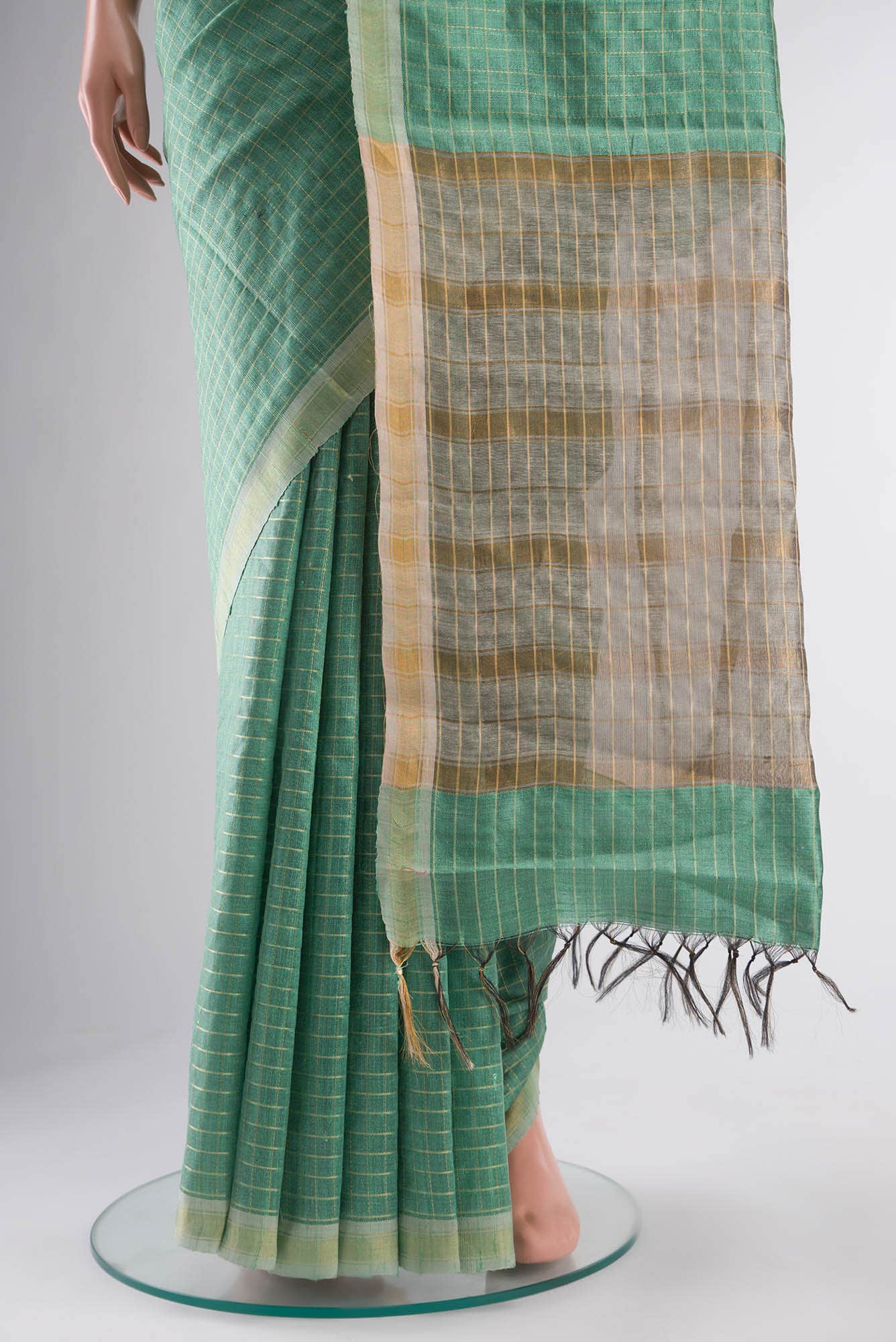 Aahana-Green Bhagalpuri Tussar Silk Saree