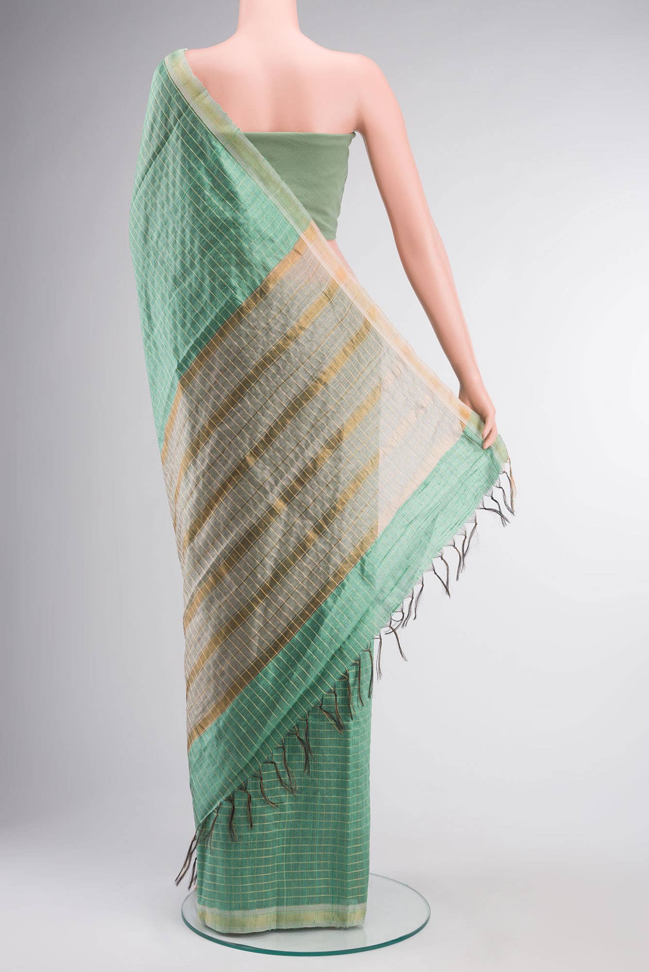 Aahana-Green Bhagalpuri Tussar Silk Saree