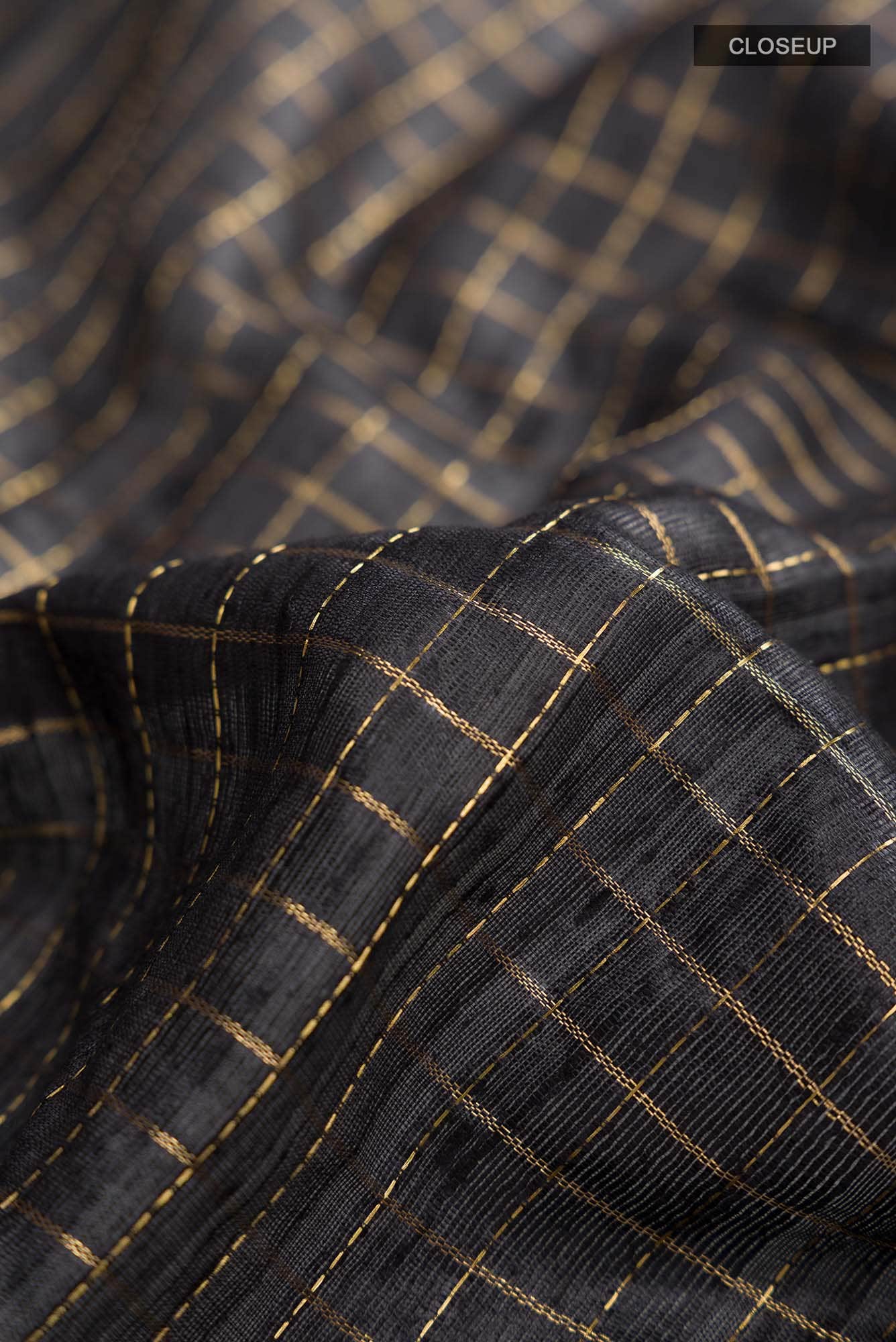 Aahana-Black Bhagalpuri Tussar Silk Saree