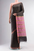Aahana-Black Bhagalpuri Tussar Silk Saree