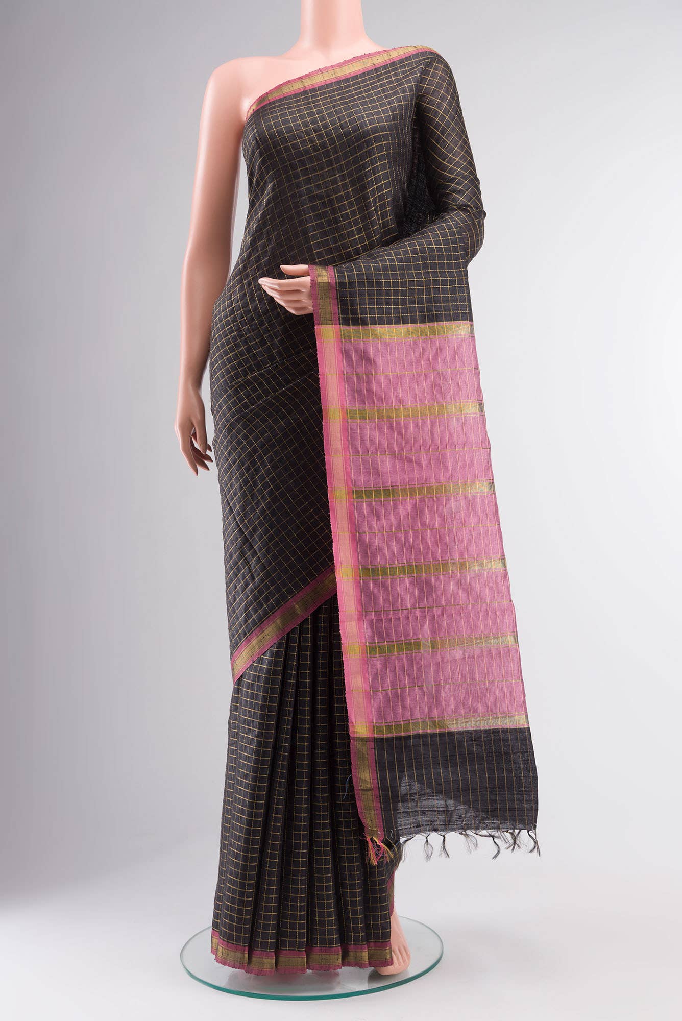 Aahana-Black Bhagalpuri Tussar Silk Saree