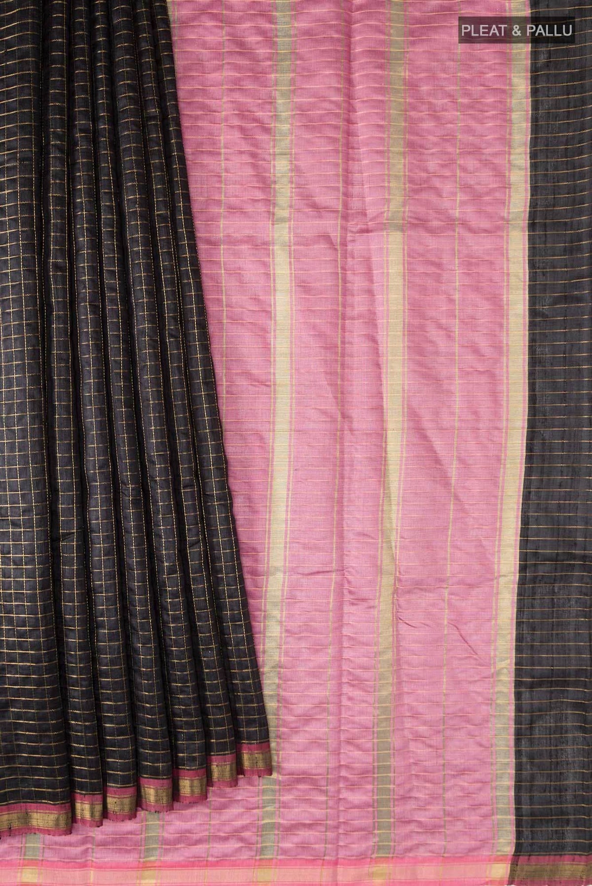 Aahana-Black Bhagalpuri Tussar Silk Saree