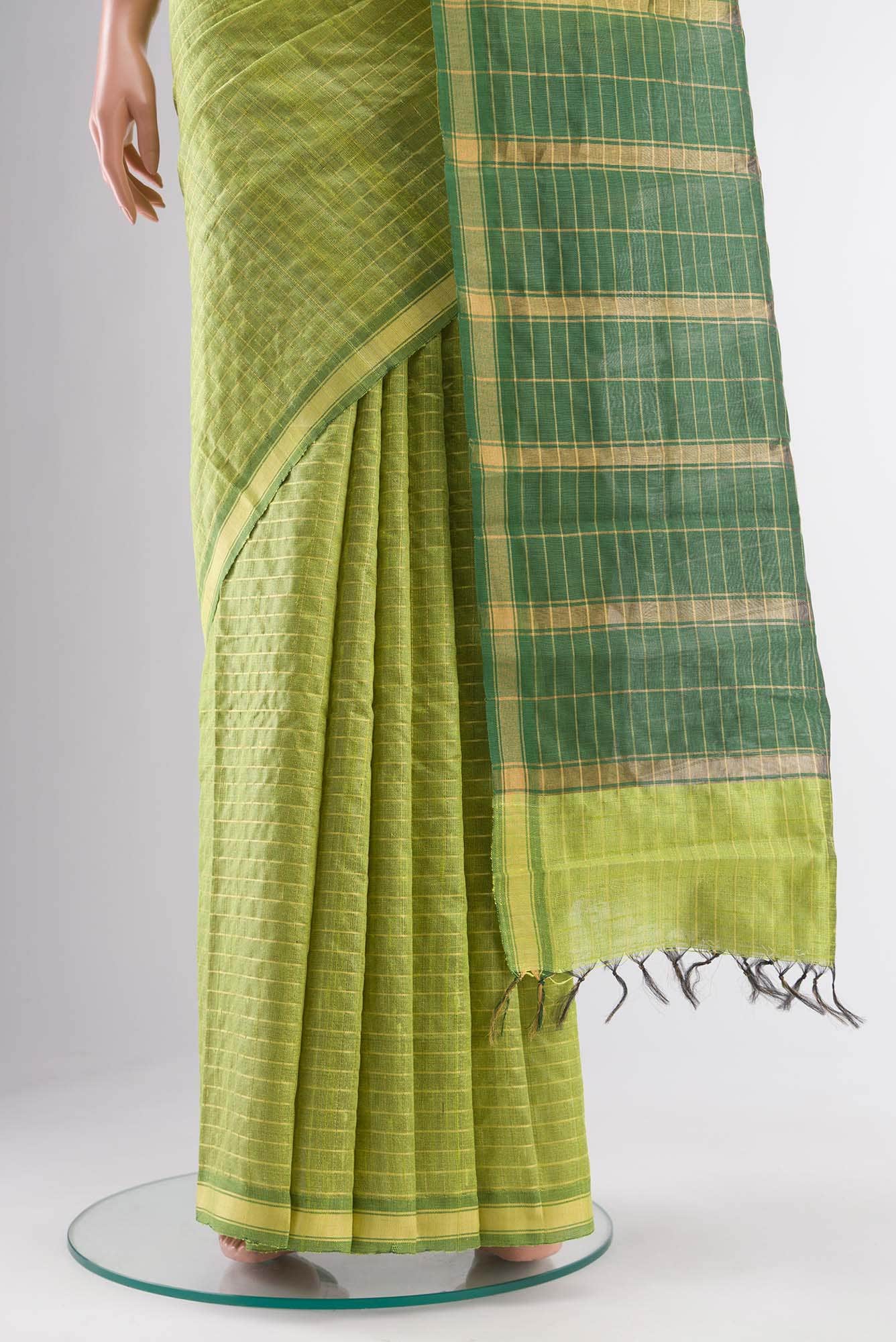 Aahana-Light Green Bhagalpuri Tussar Silk Saree