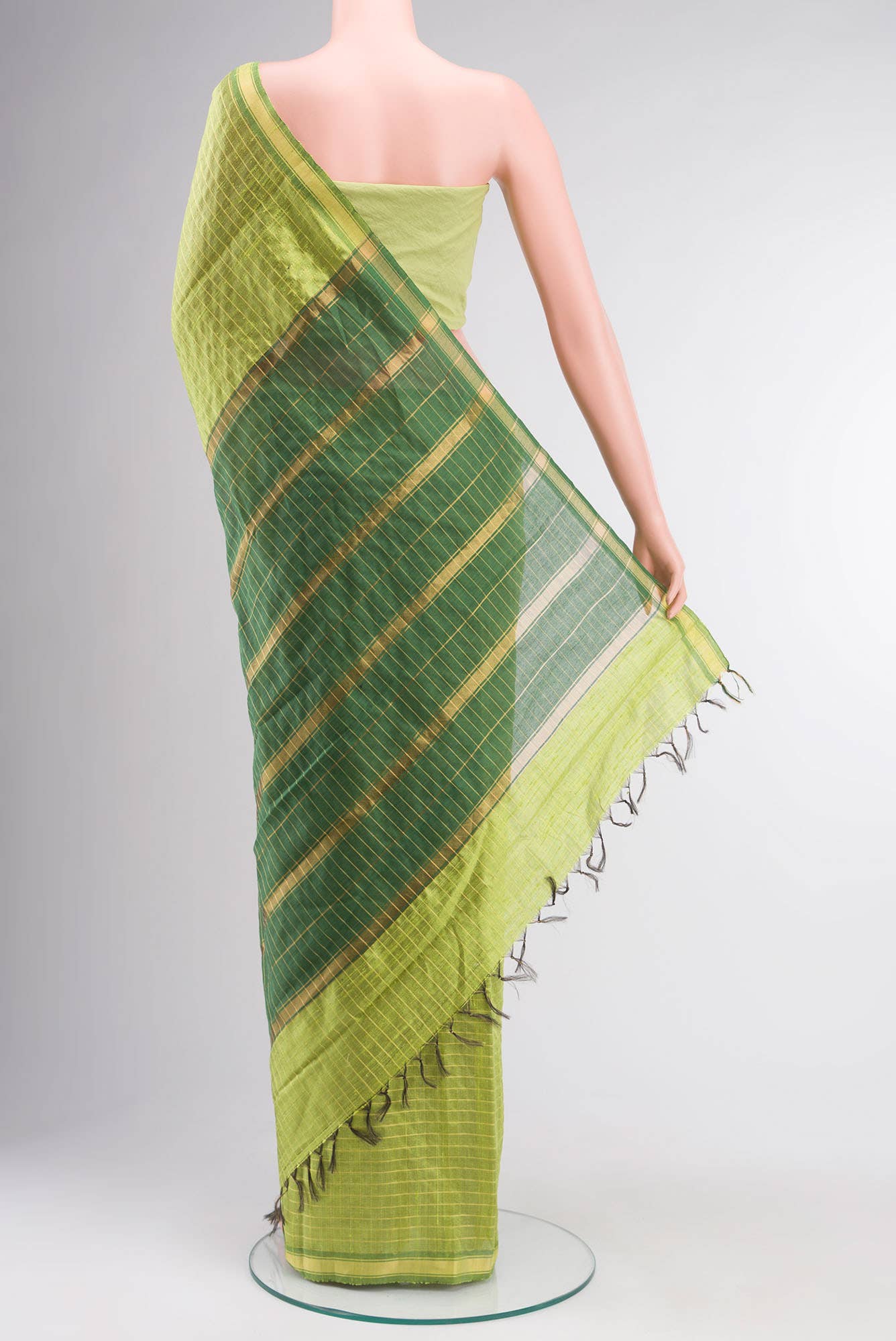 Aahana-Light Green Bhagalpuri Tussar Silk Saree