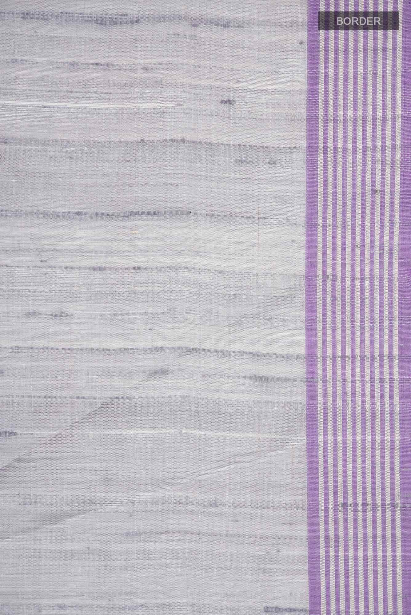 Lavender Lush-Grey Bhagalpuri Tussar Silk Saree