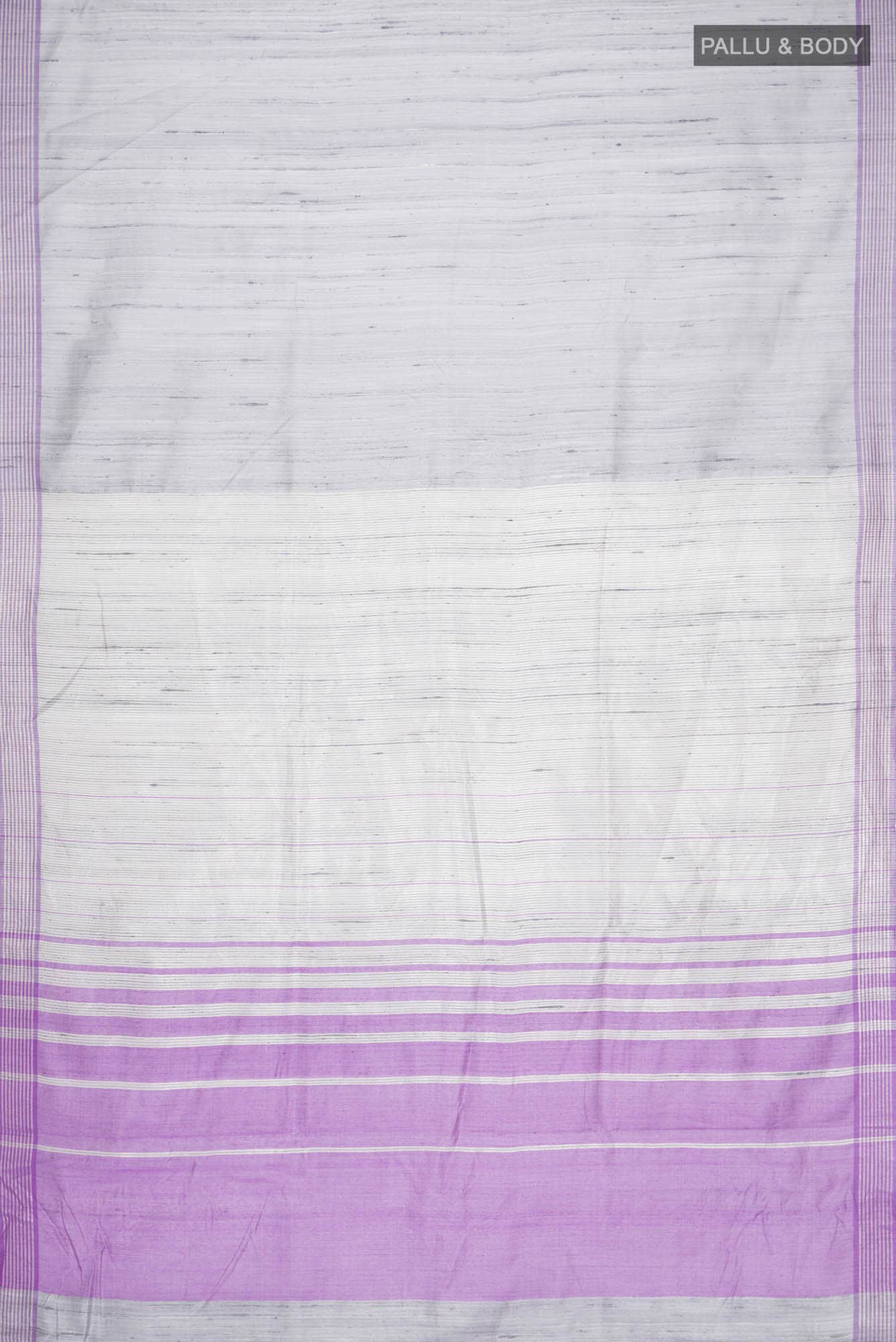 Lavender Lush-Grey Bhagalpuri Tussar Silk Saree