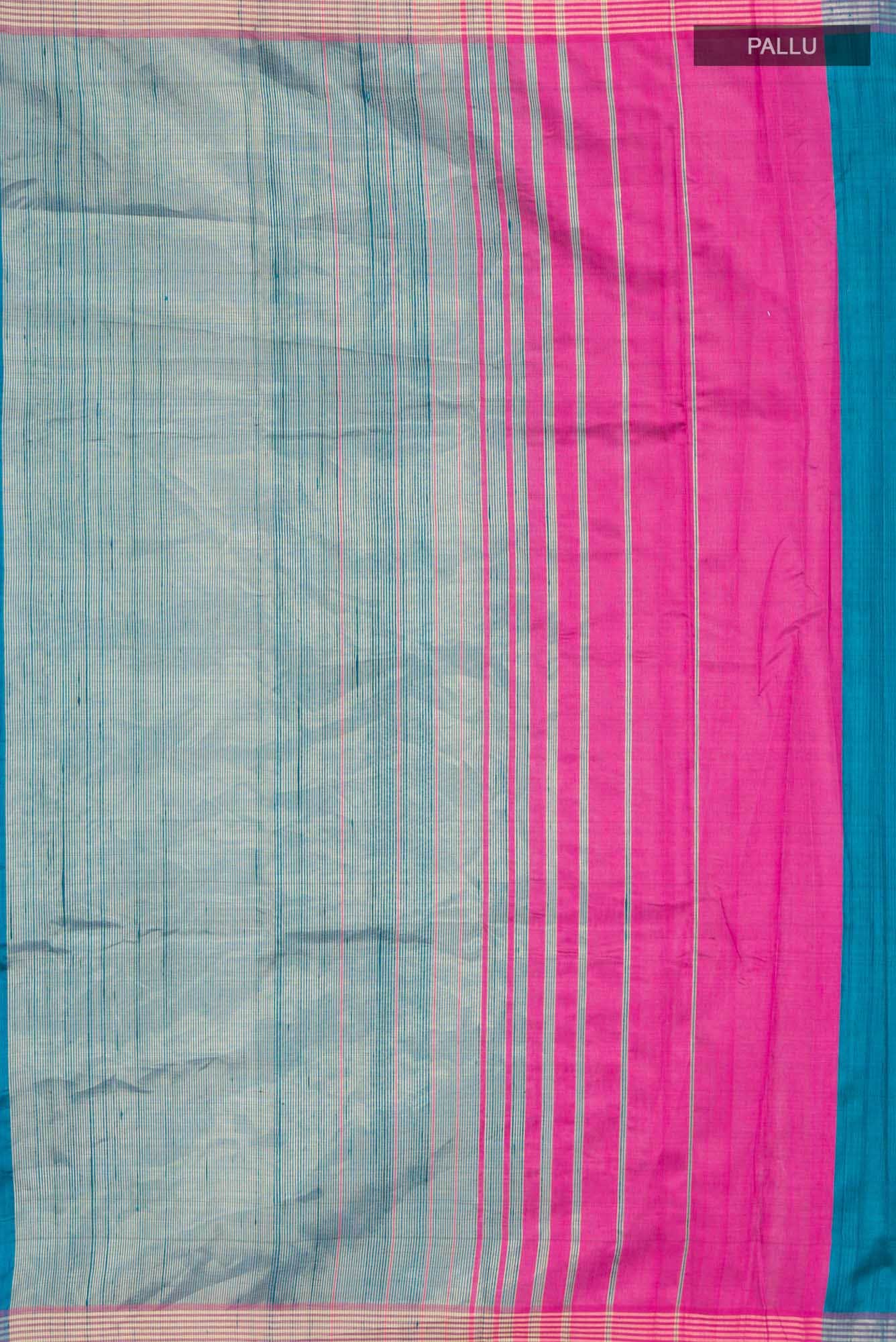 Ocean Orchid-Blue Bhagalpuri Tussar Silk Saree