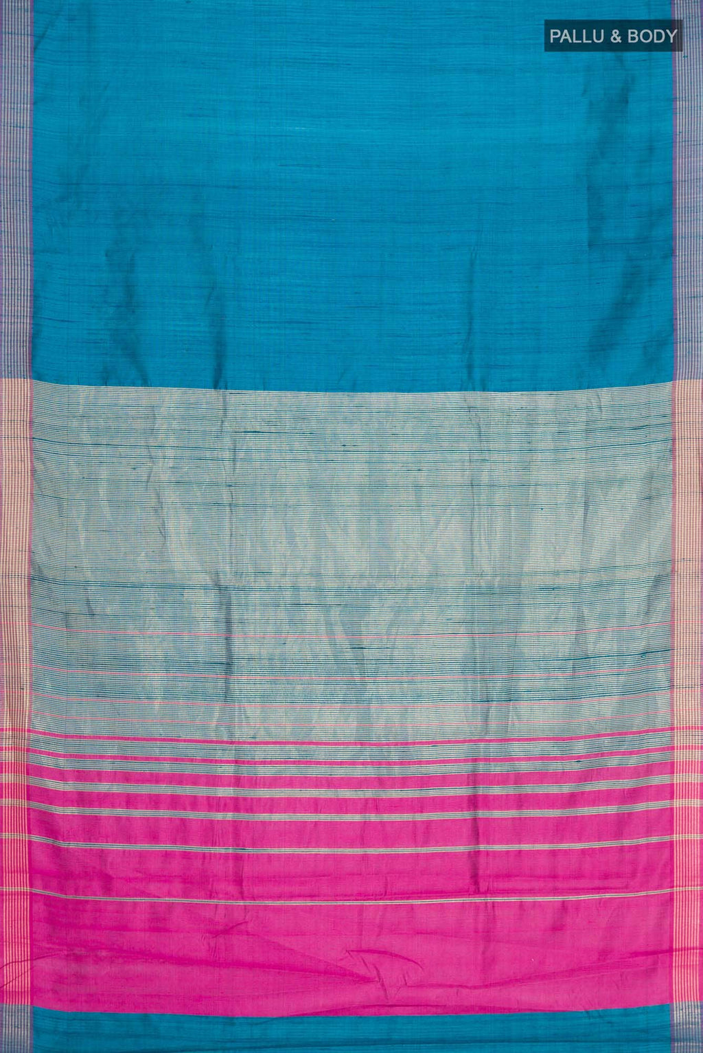 Ocean Orchid-Blue Bhagalpuri Tussar Silk Saree