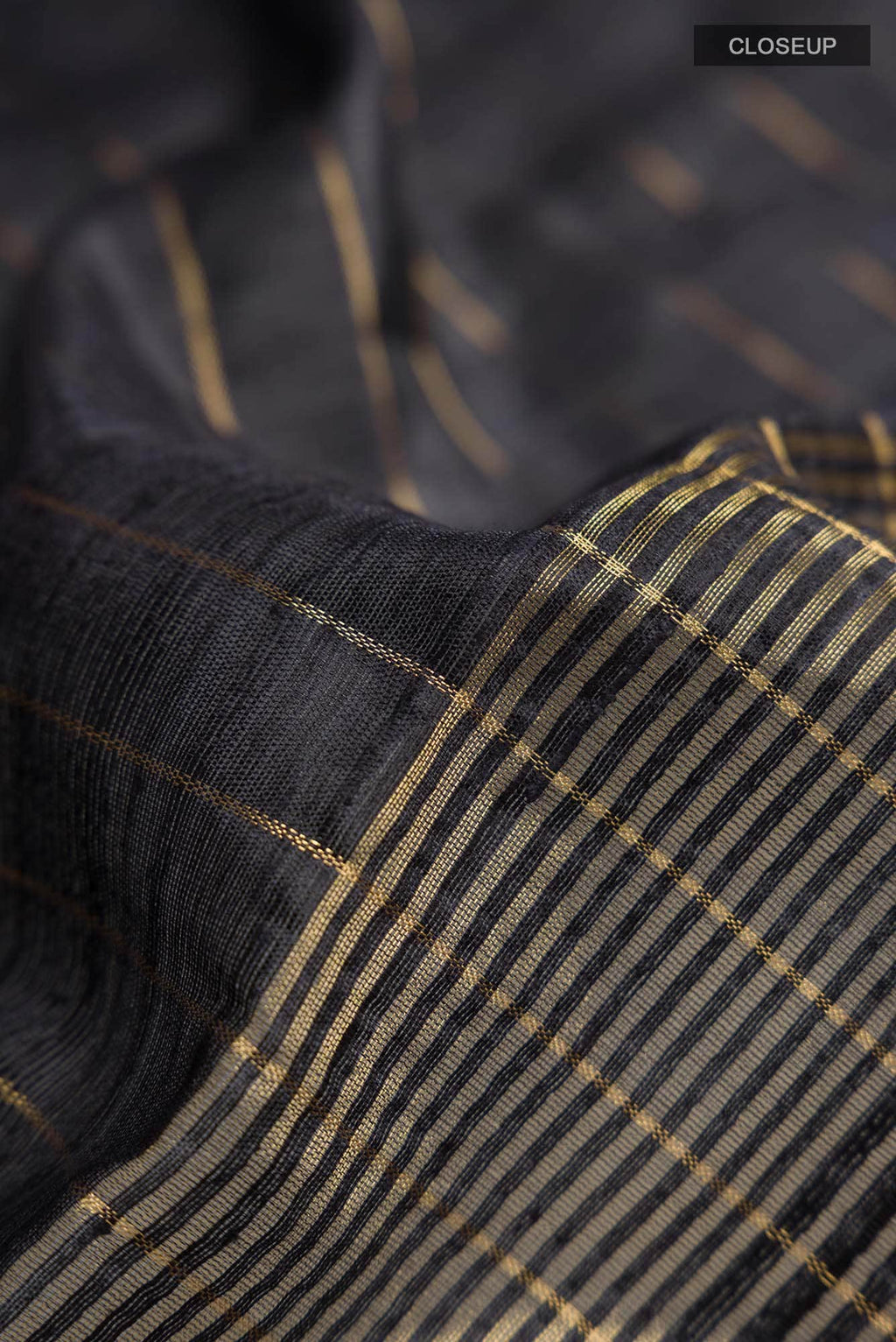 Orchid Dream-Black Bhagalpuri Tussar Silk Saree