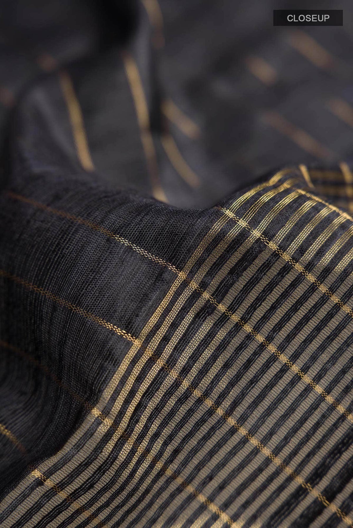 Orchid Dream-Black Bhagalpuri Tussar Silk Saree