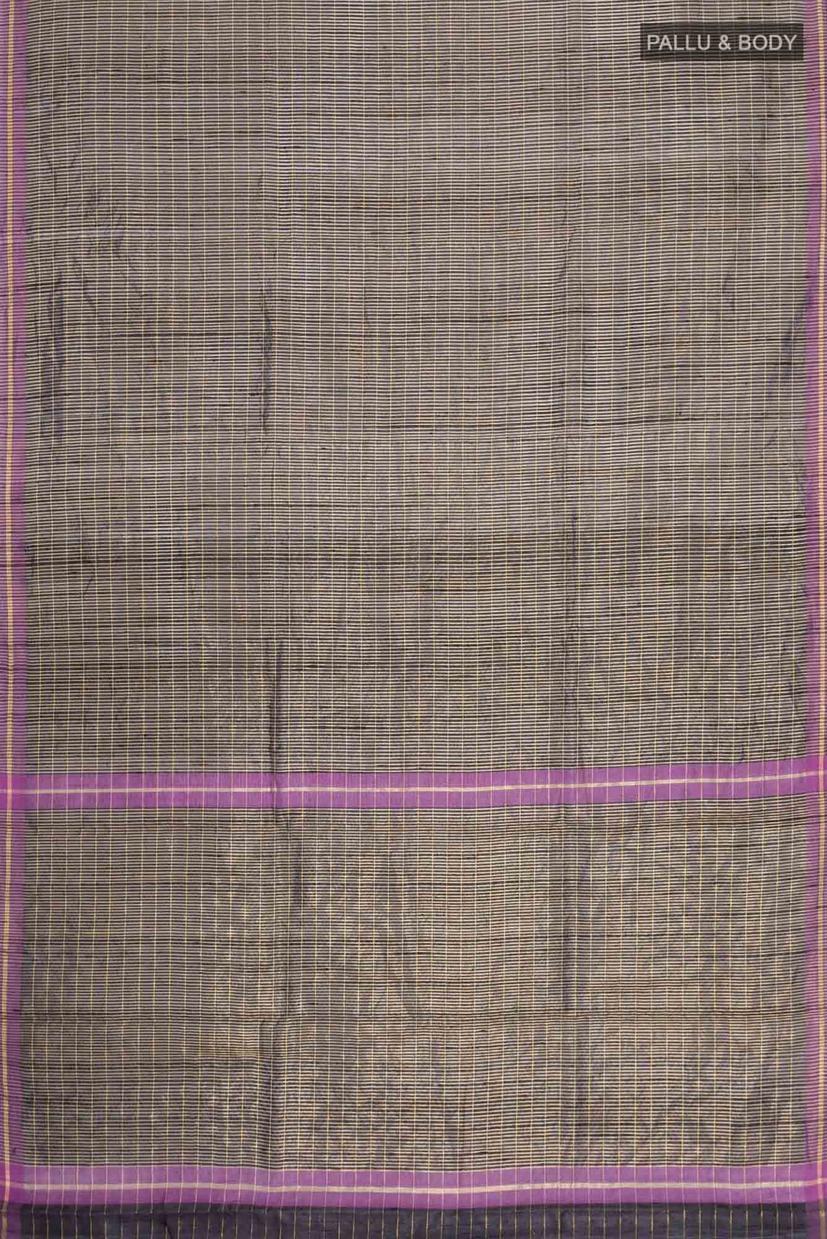Orchid Dream-Black Bhagalpuri Tussar Silk Saree