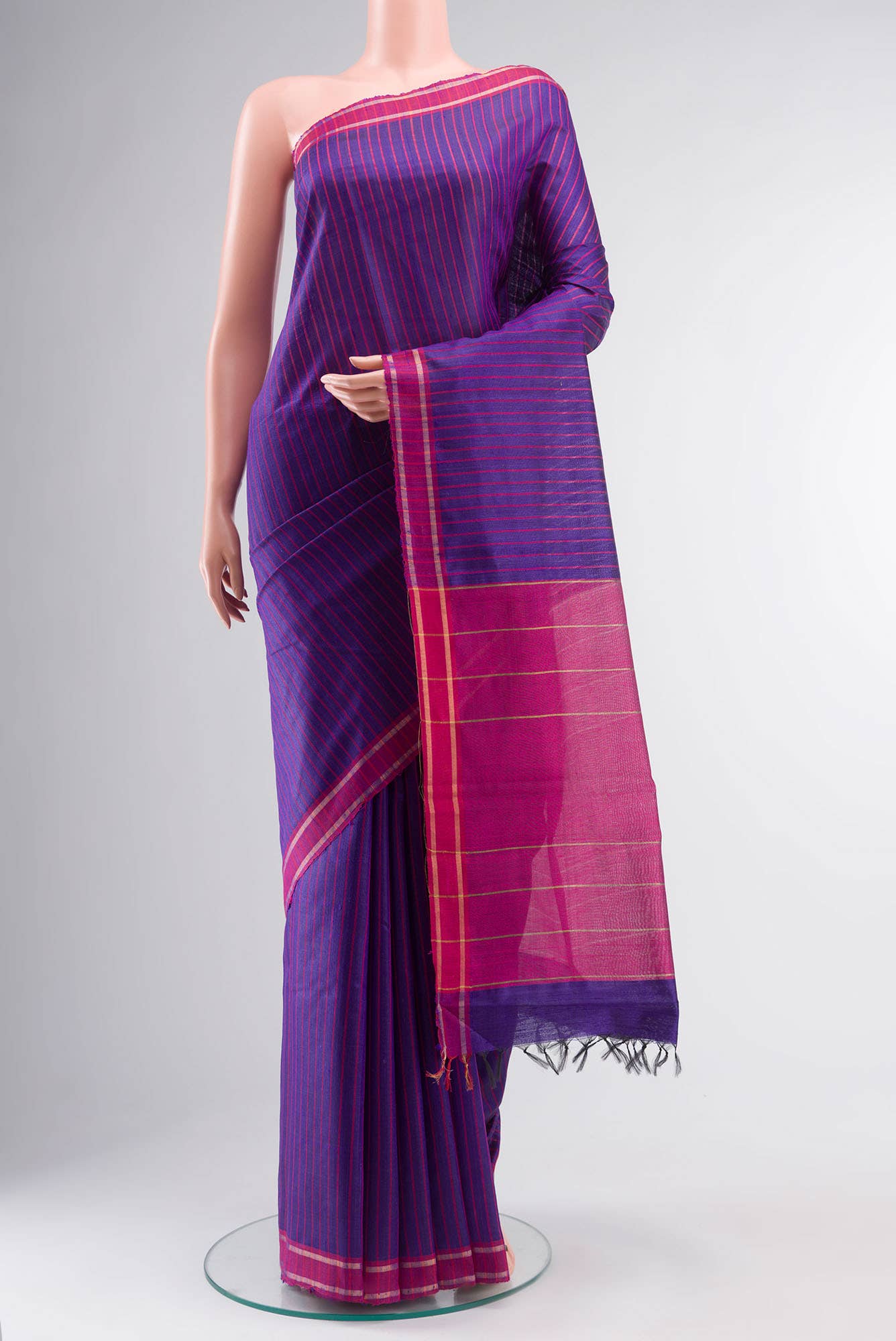Naina-Violet Bhagalpuri Tussar Silk Saree