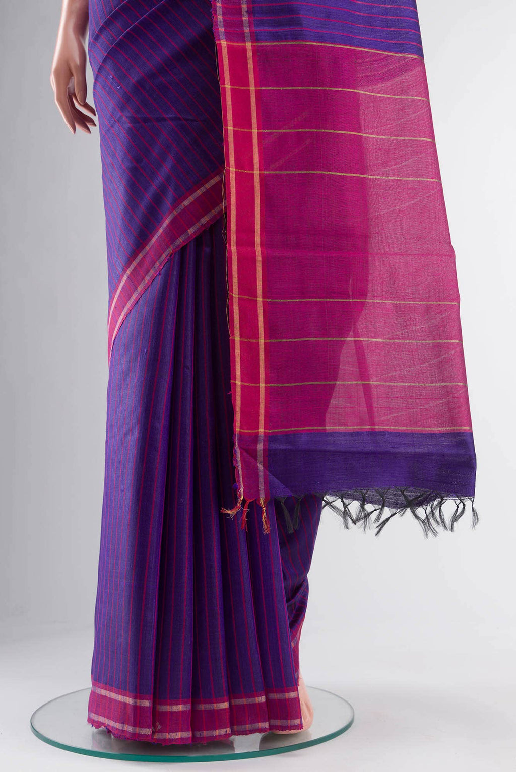 Naina-Violet Bhagalpuri Tussar Silk Saree