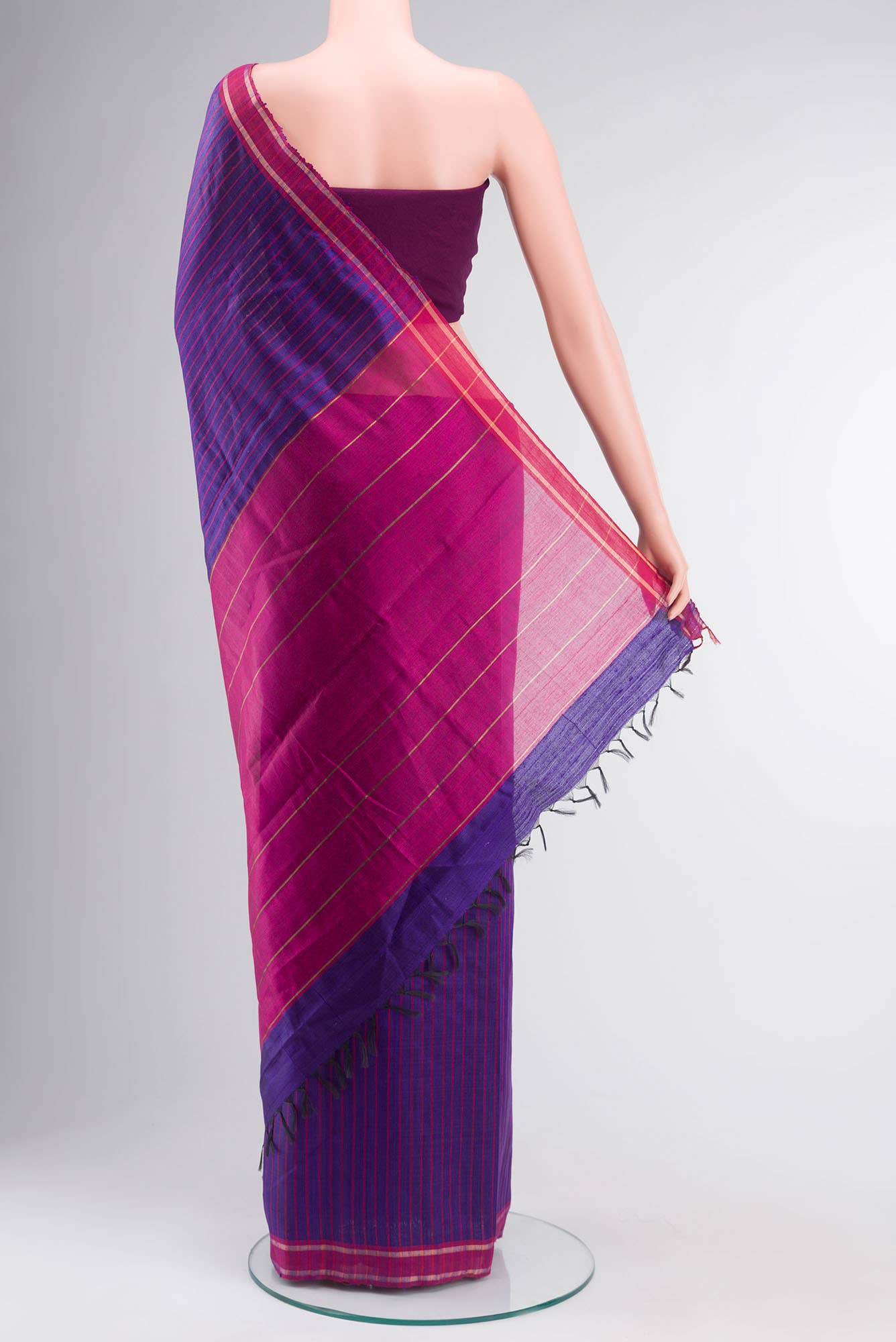 Naina-Violet Bhagalpuri Tussar Silk Saree