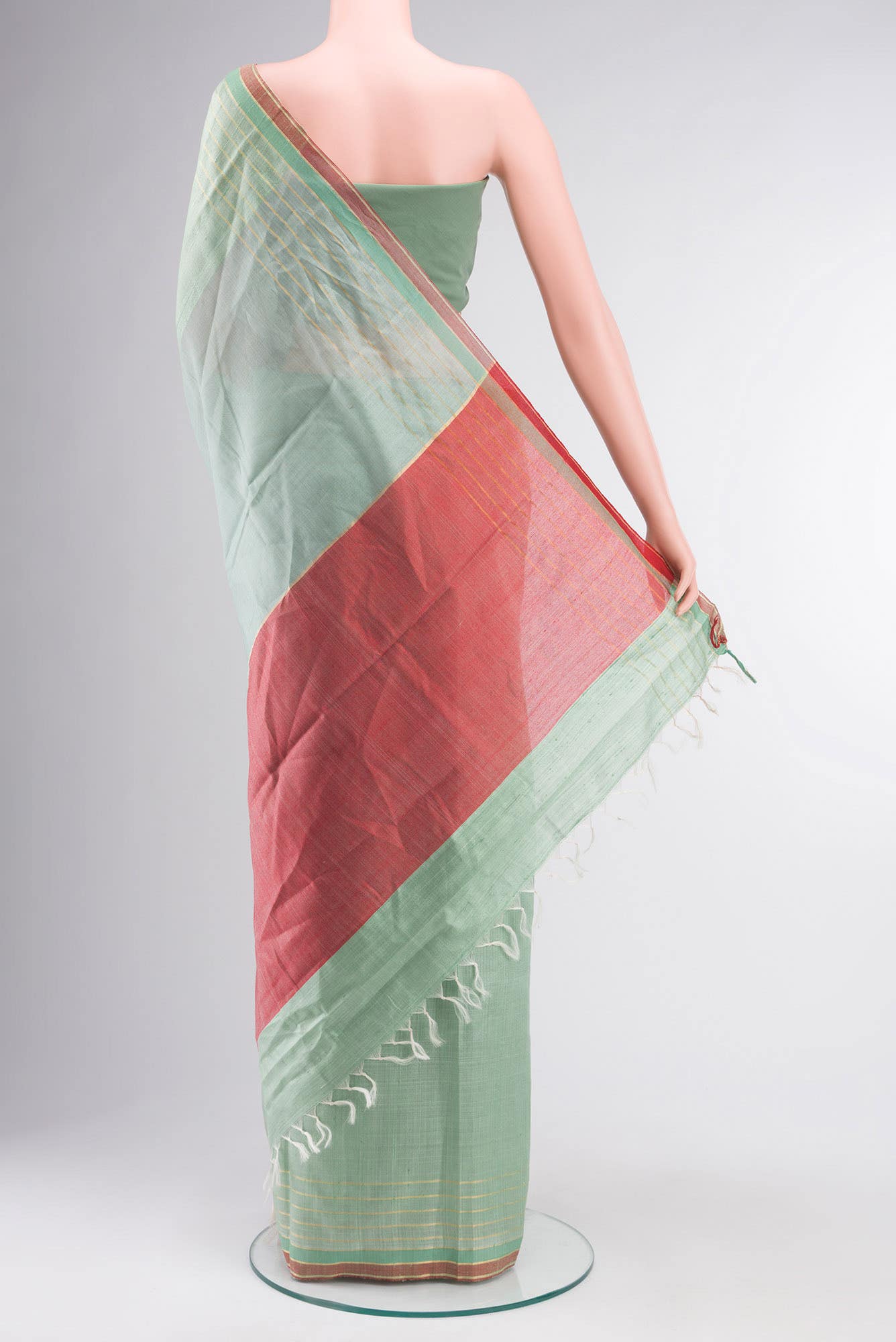 Erina-Mint Green Bhagalpuri Tussar Silk Saree