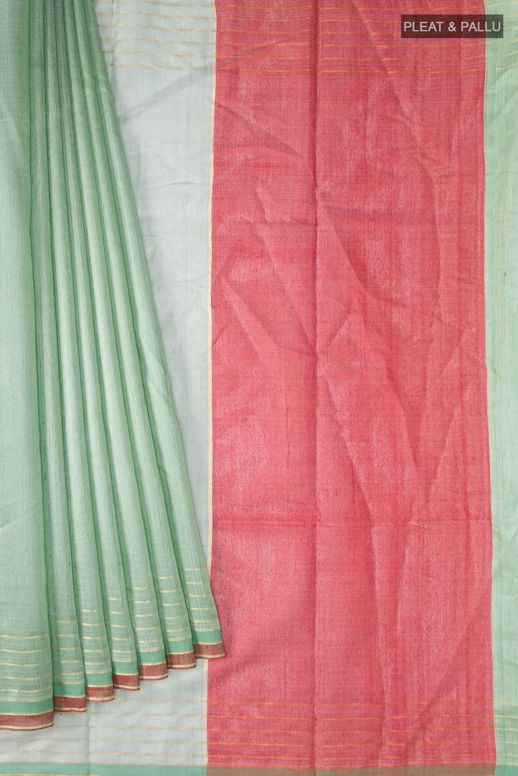 Erina-Mint Green Bhagalpuri Tussar Silk Saree
