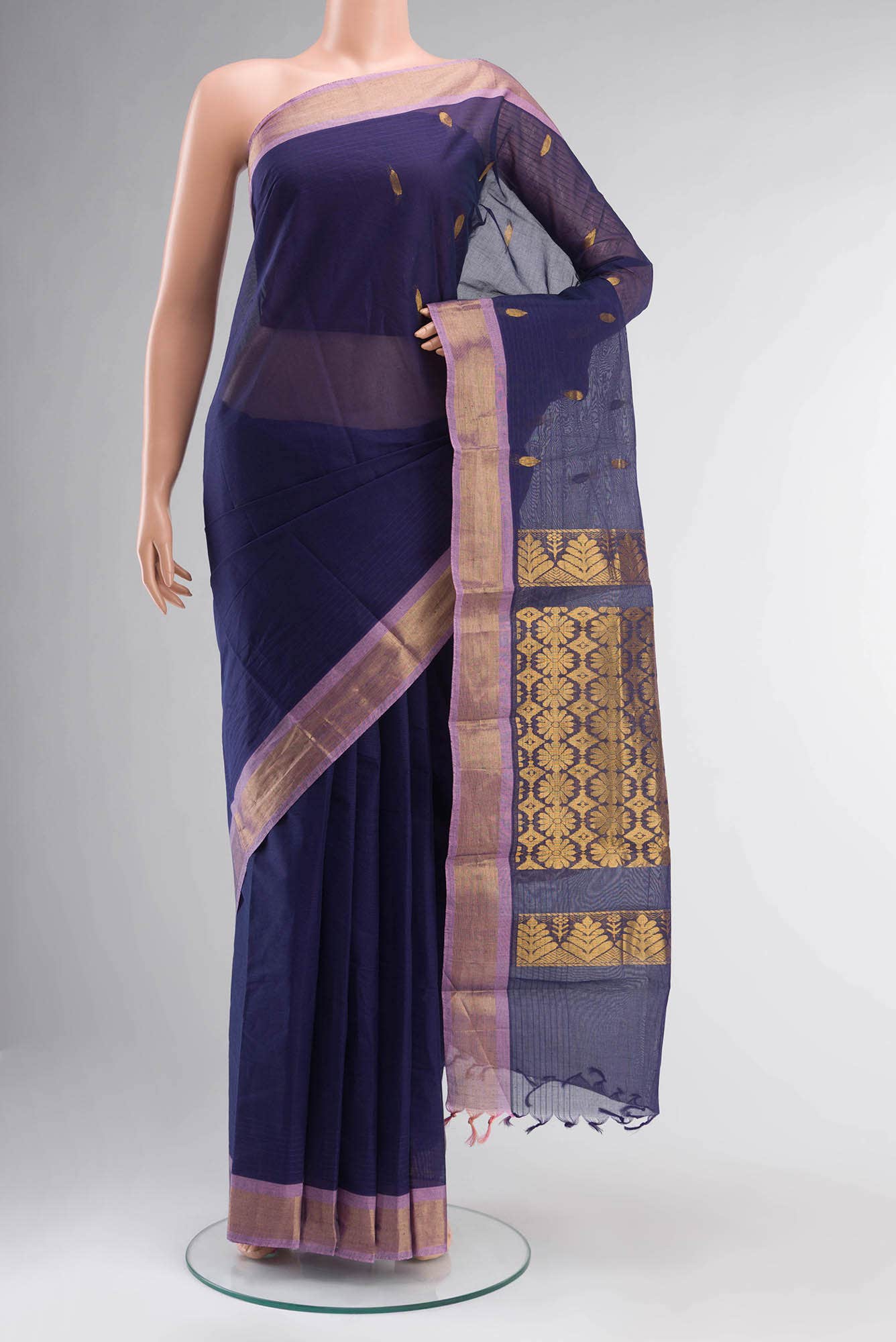 Blue Kanchi Cotton Saree