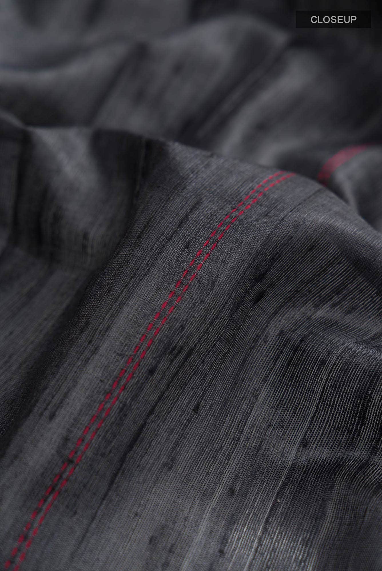 Dusky Diva-Black Tussar Silk Saree
