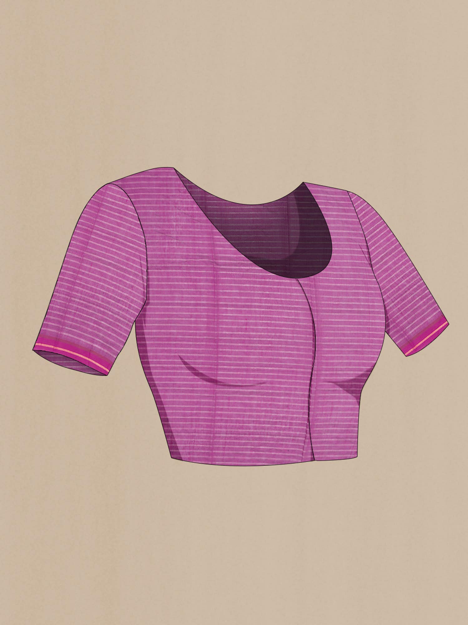 Metallic Magenta-Magenta Bhagalpuri Tussar Silk Saree
