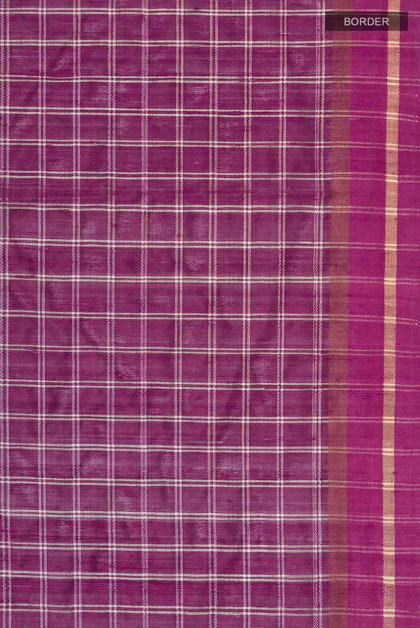 Metallic Magenta-Magenta Bhagalpuri Tussar Silk Saree