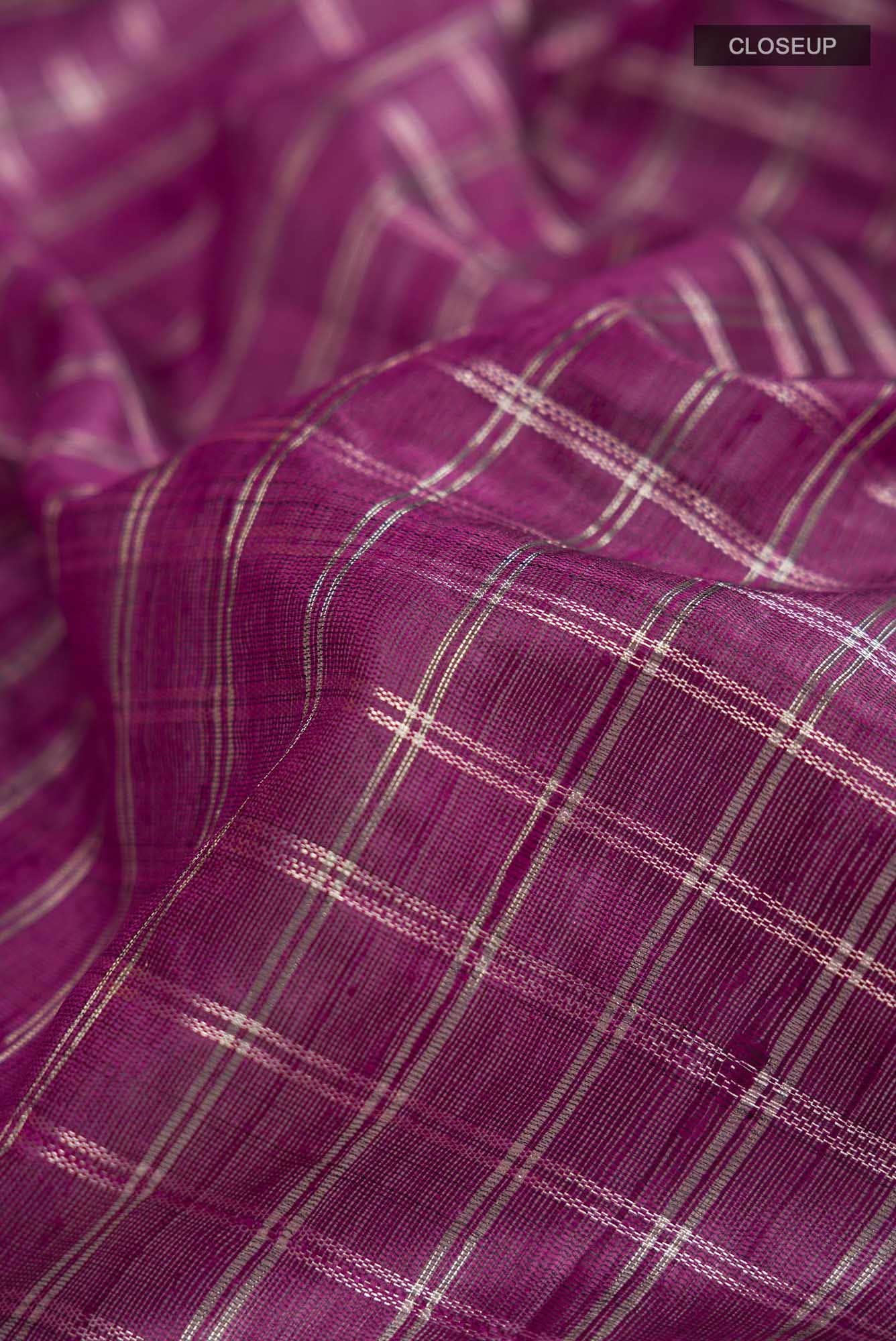 Metallic Magenta-Magenta Bhagalpuri Tussar Silk Saree