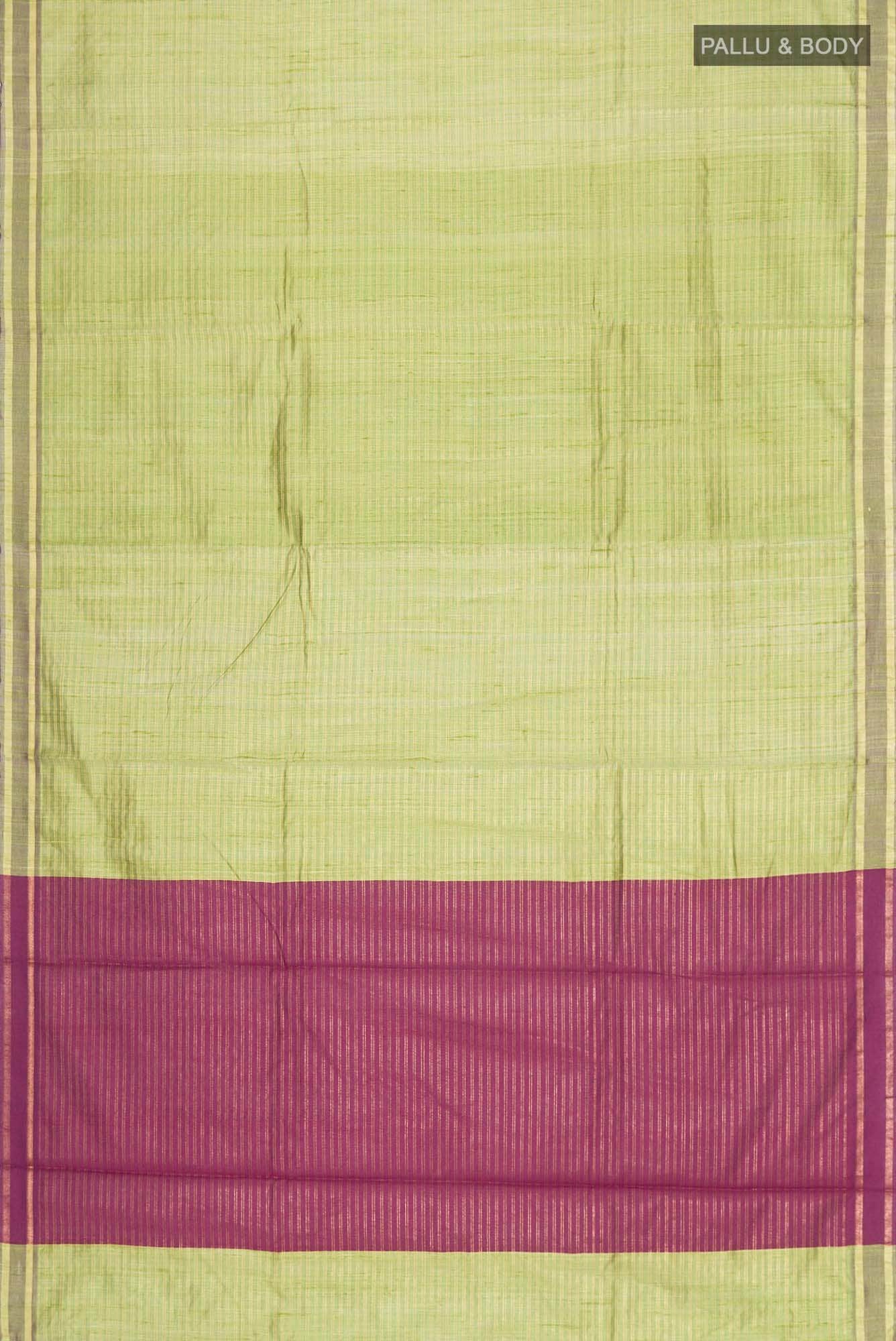 Akira-Olive Green Bhagalpuri Tussar Silk Saree