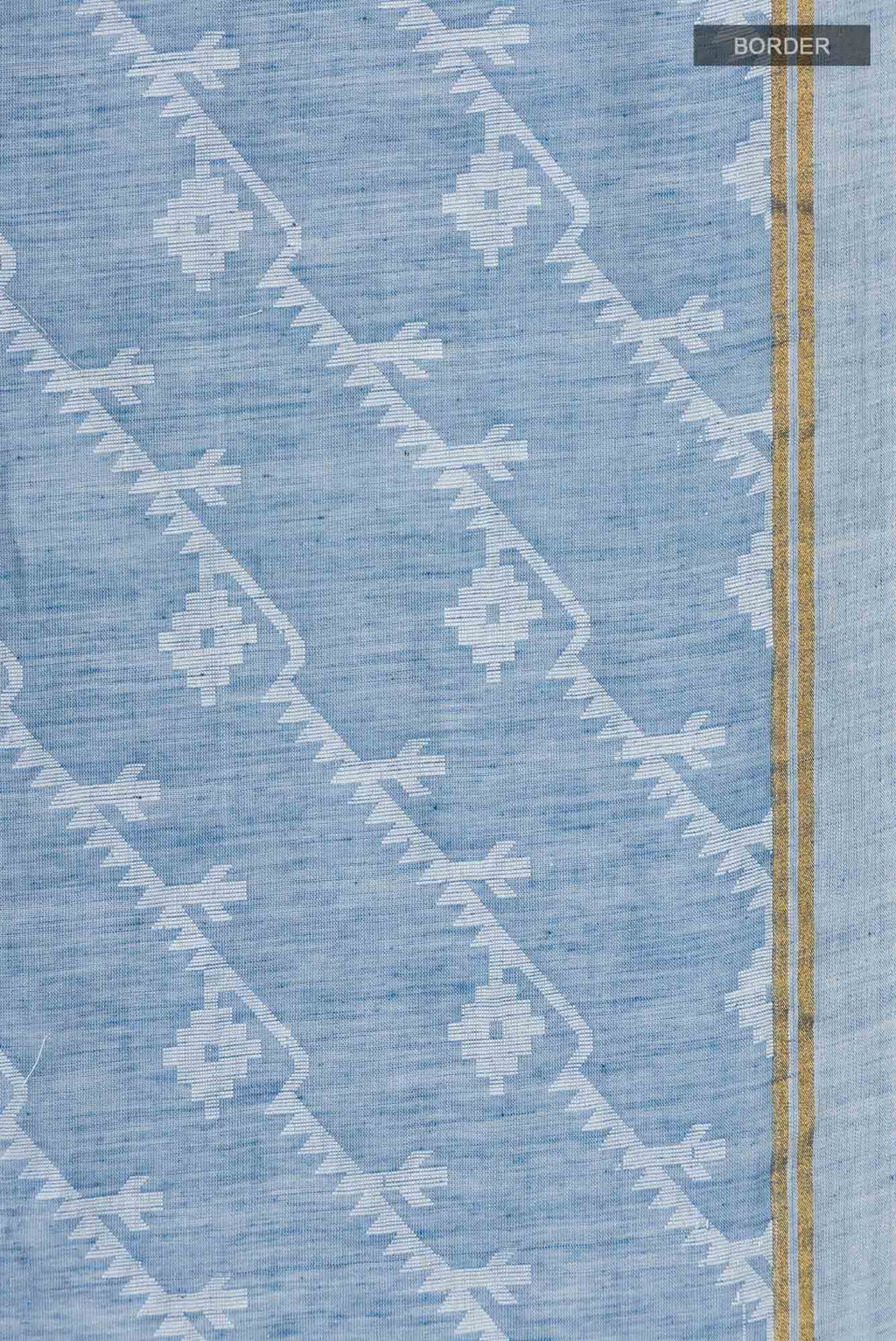 Bimala-Dusty Blue Bengal Cotton Saree