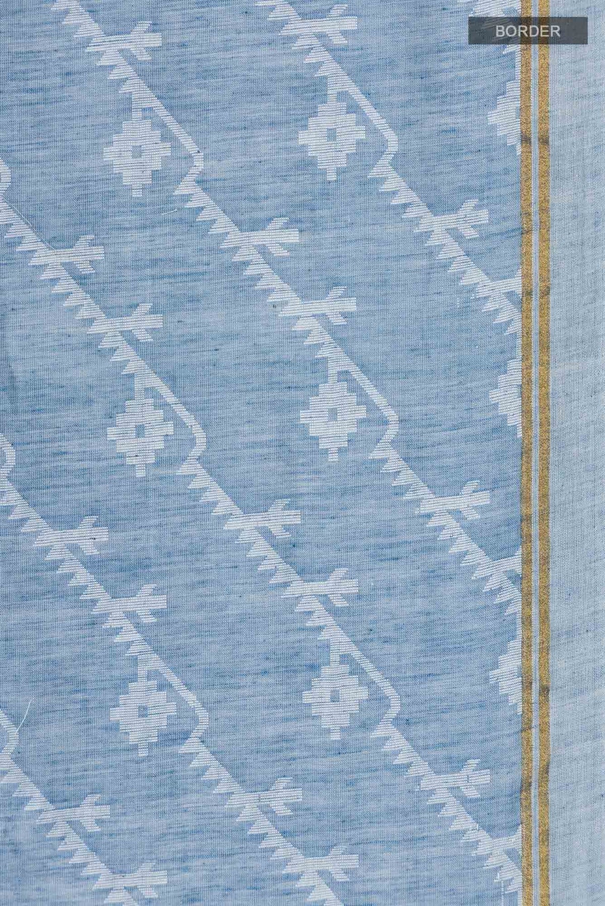 Bimala-Dusty Blue Bengal Cotton Saree