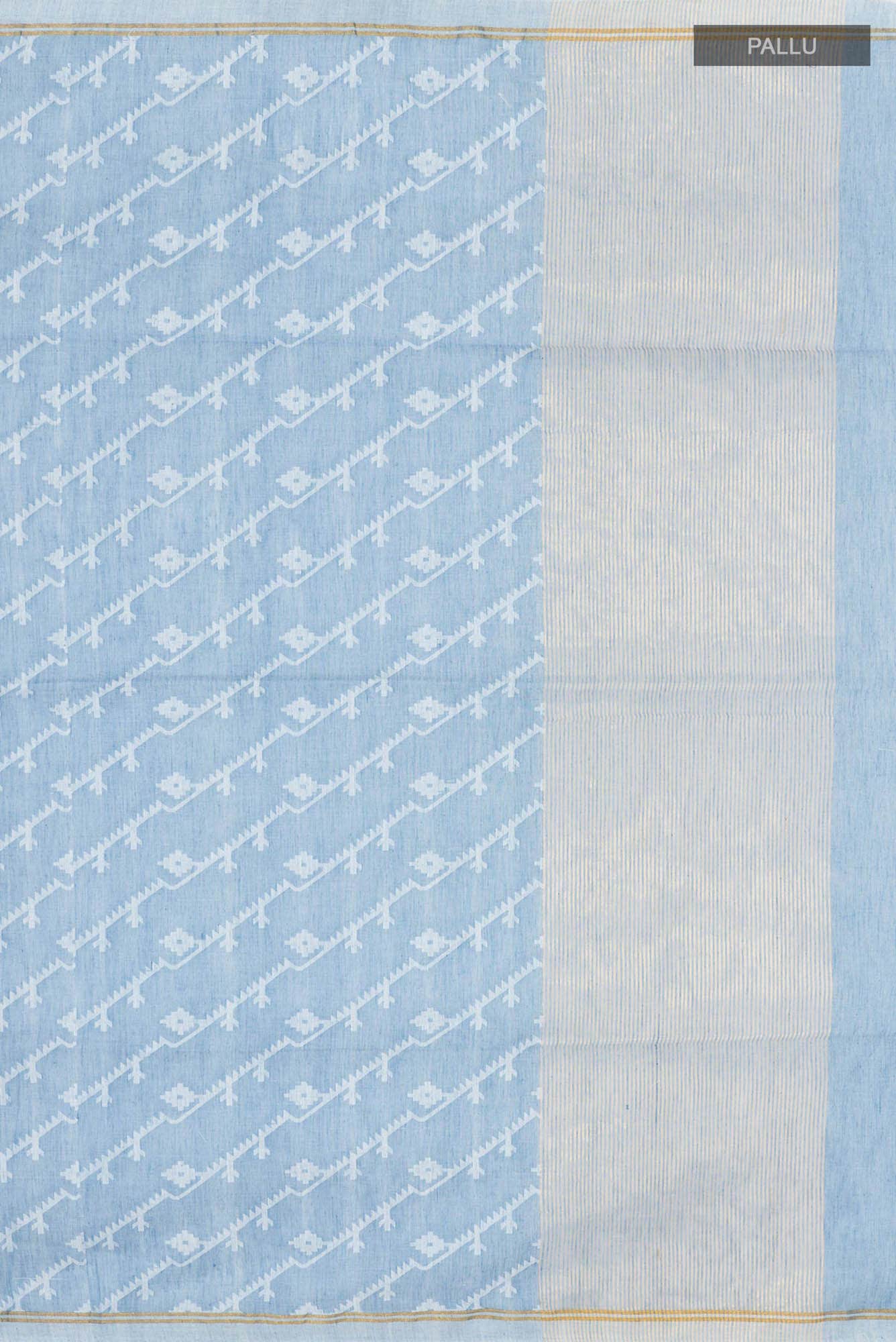 Bimala-Dusty Blue Bengal Cotton Saree