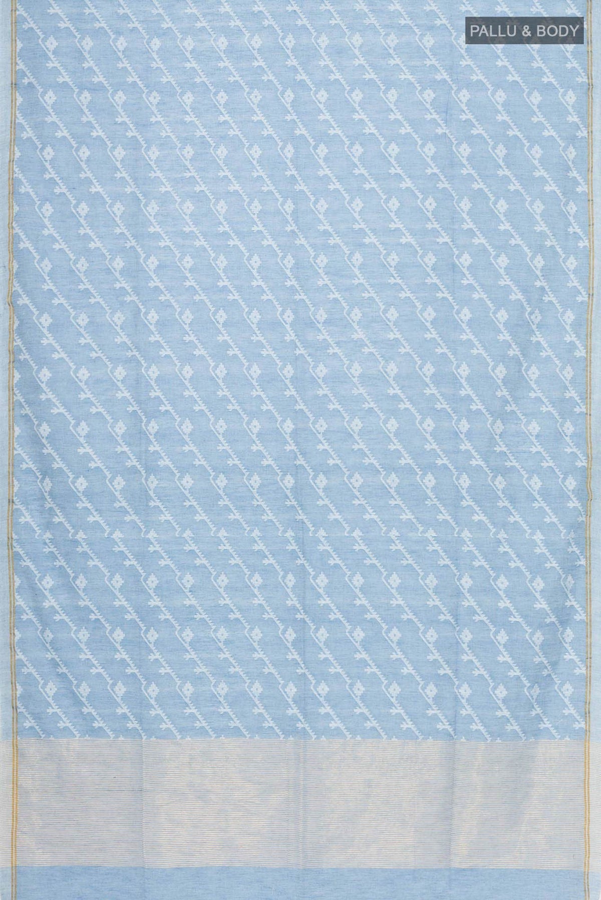 Bimala-Dusty Blue Bengal Cotton Saree