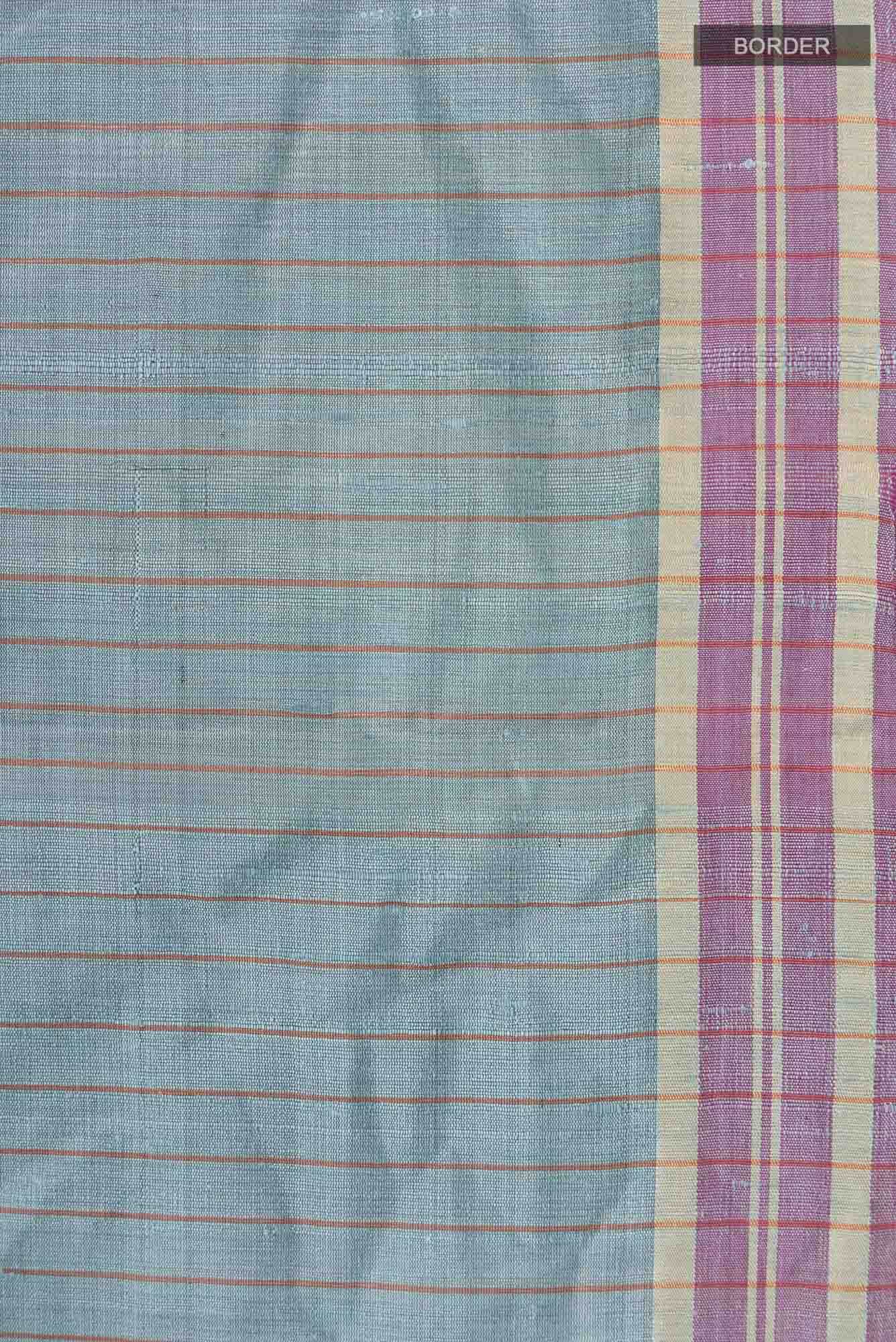 Avni-Blue Grey Bhagalpuri Tussar Silk Saree