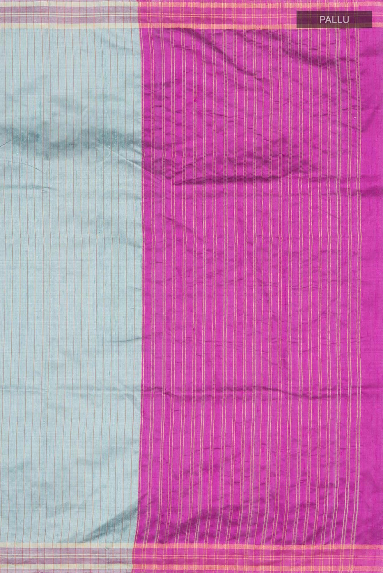 Avni-Blue Grey Bhagalpuri Tussar Silk Saree