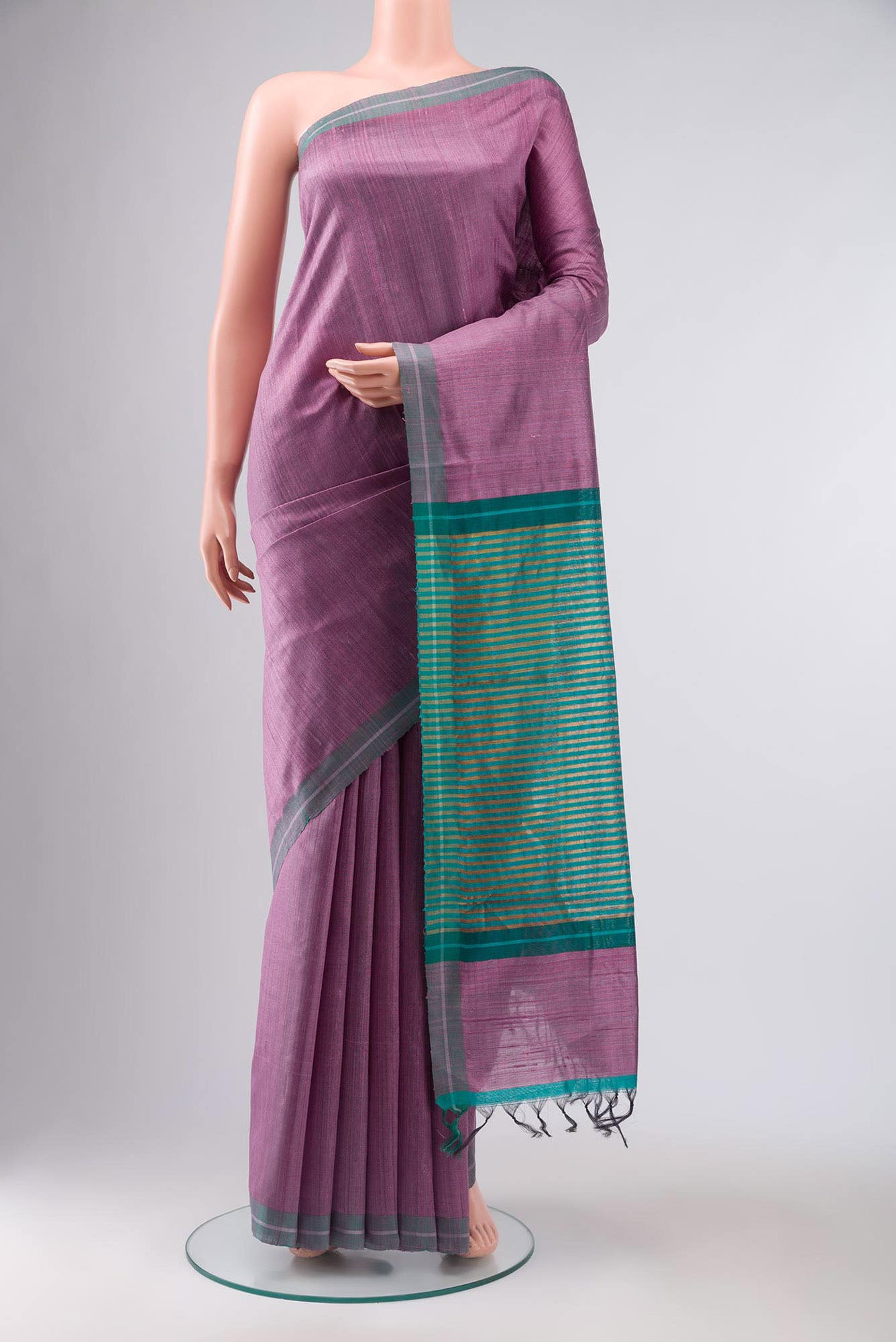 Kruti-Mauve Bhagalpuri Tussar Silk Saree