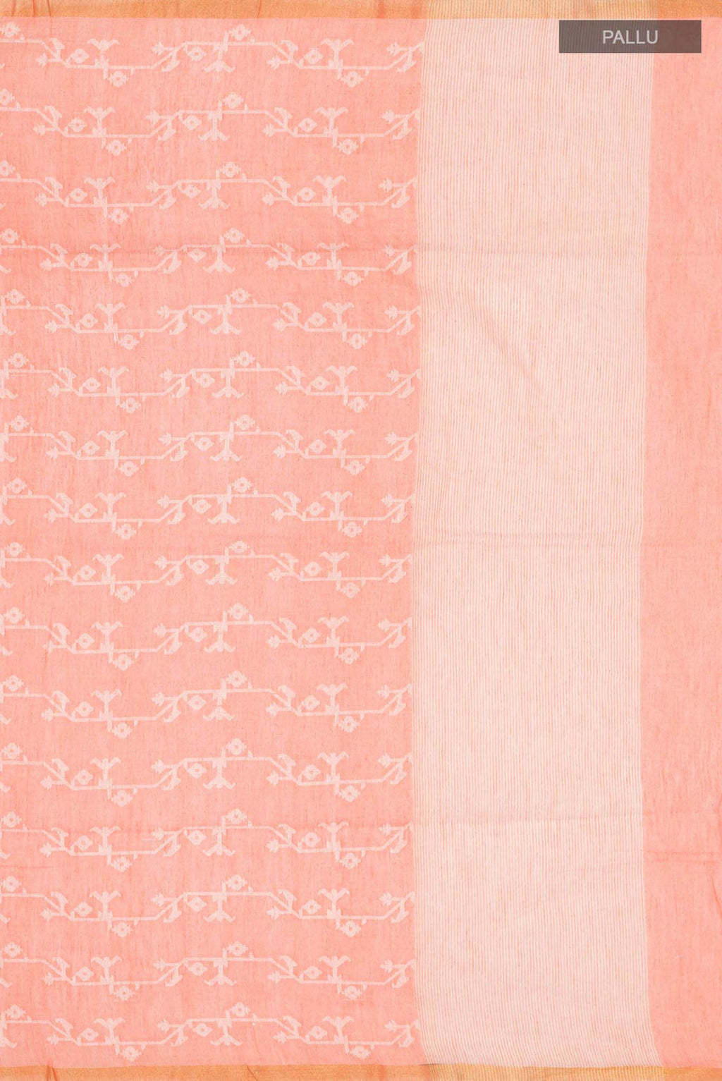 Kadambini-Peach Bengal Cotton Saree
