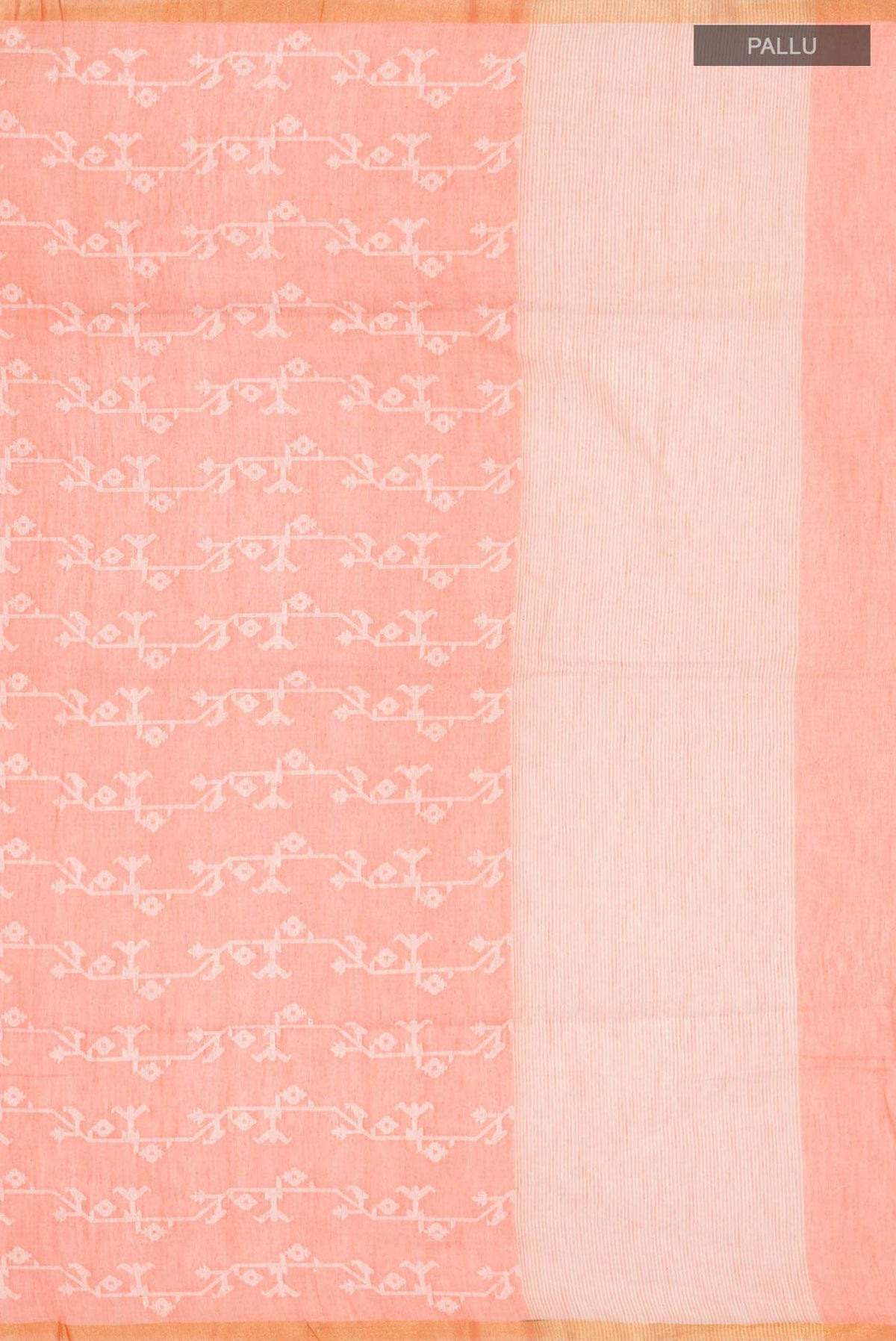 Kadambini-Peach Bengal Cotton Saree