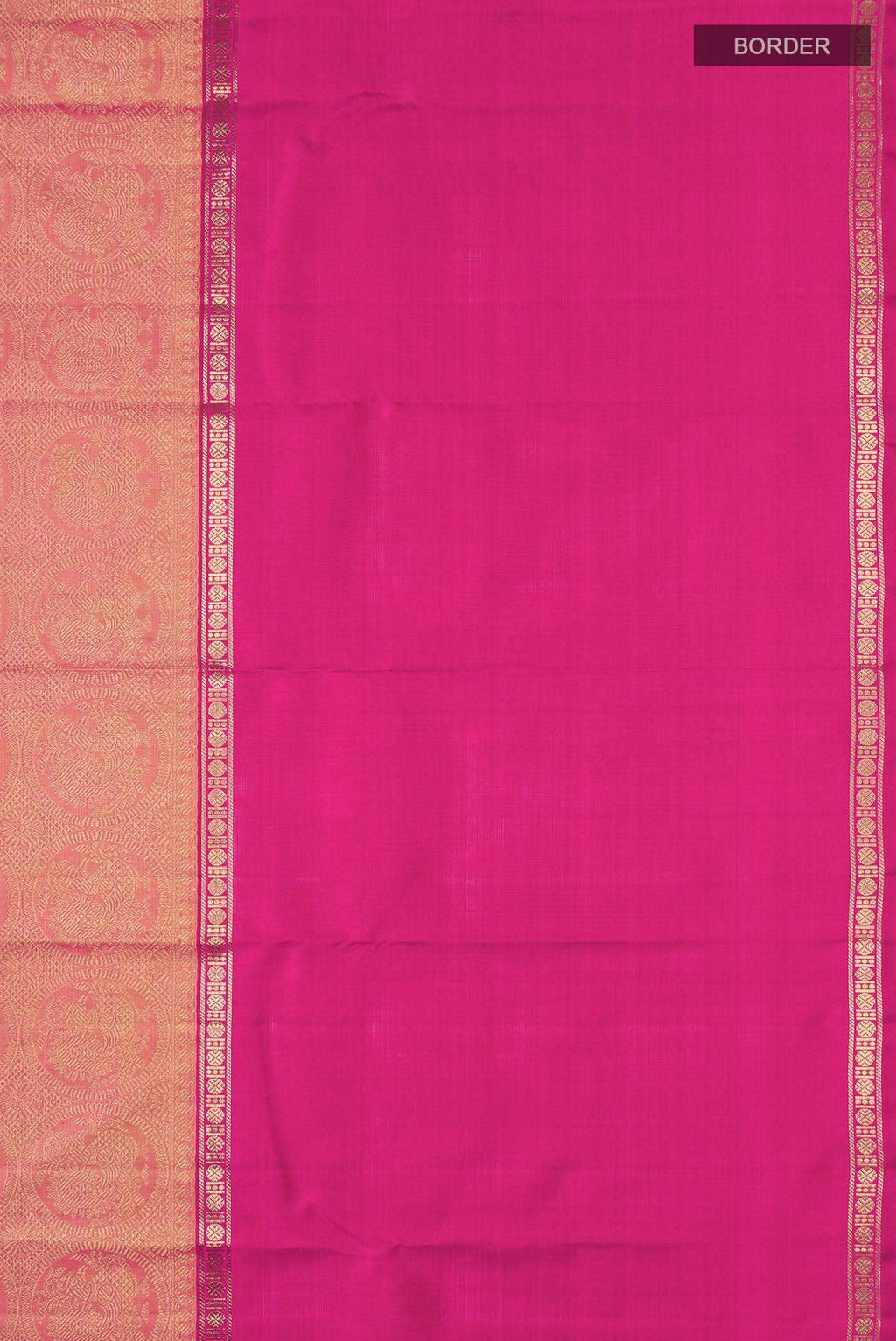 Nritya-Pure Silk Pure Gold Zari Yellow with Pink Dual Tone Kanchipuram Saree