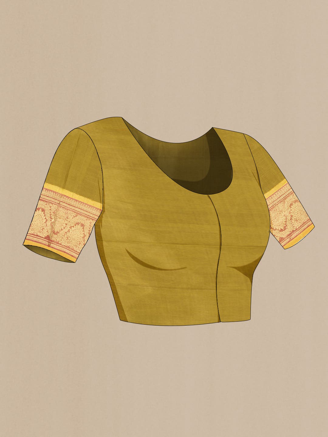 Suvarna-Pure Silk Pure Gold Zari Olive Green Kanchipuram Saree
