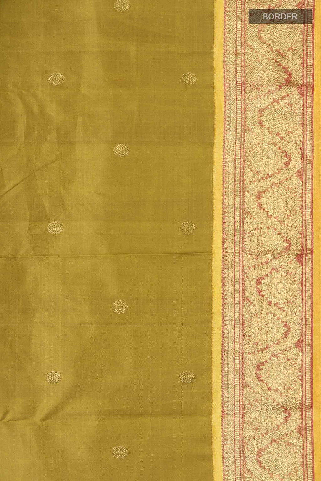 Suvarna-Pure Silk Pure Gold Zari Olive Green Kanchipuram Saree