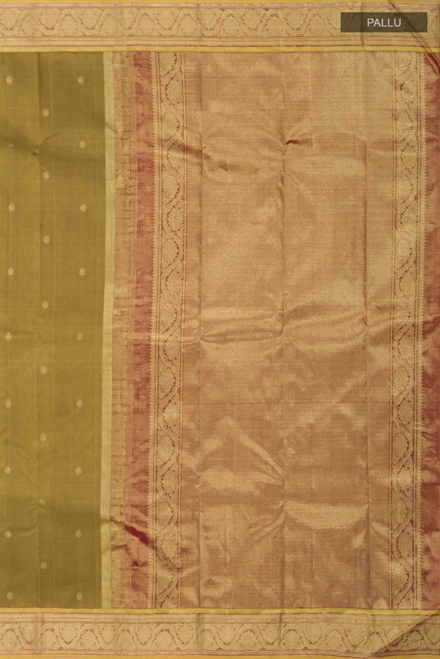 Suvarna-Pure Silk Pure Gold Zari Olive Green Kanchipuram Saree