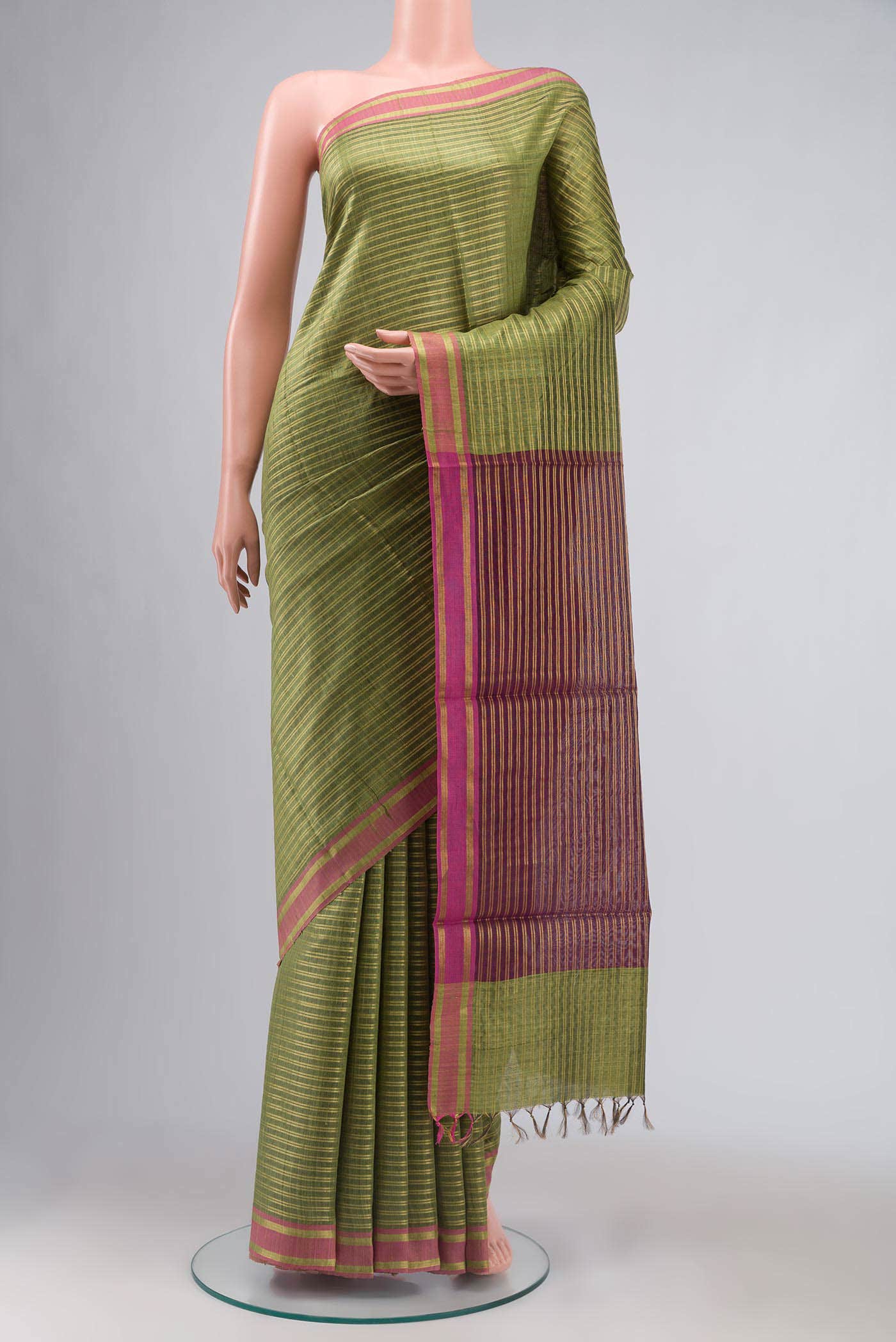 Akira-Green Bhagalpuri Tussar Silk Saree